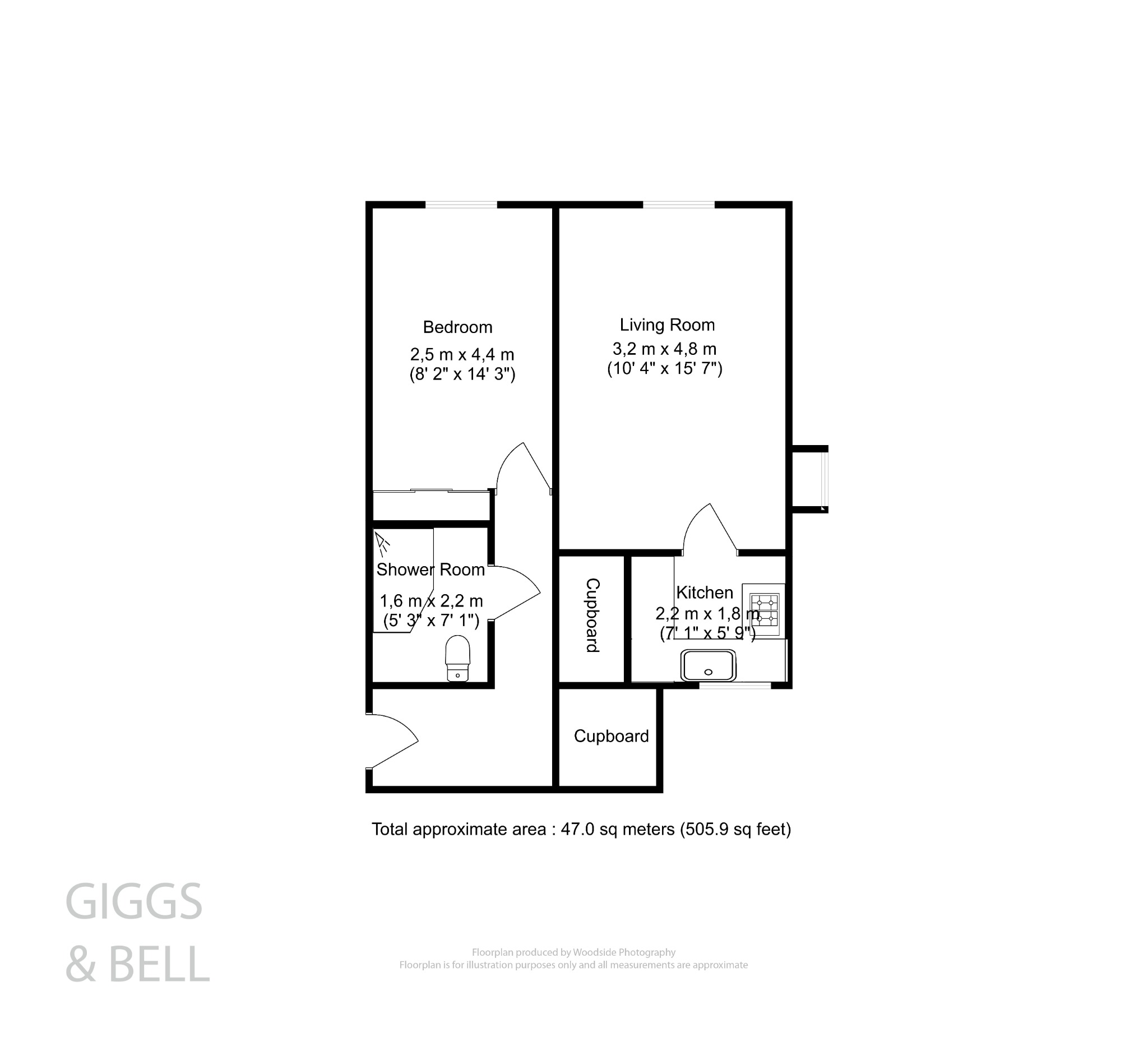 1 bed flat for sale in Lucas Gardens, Luton - Property Floorplan