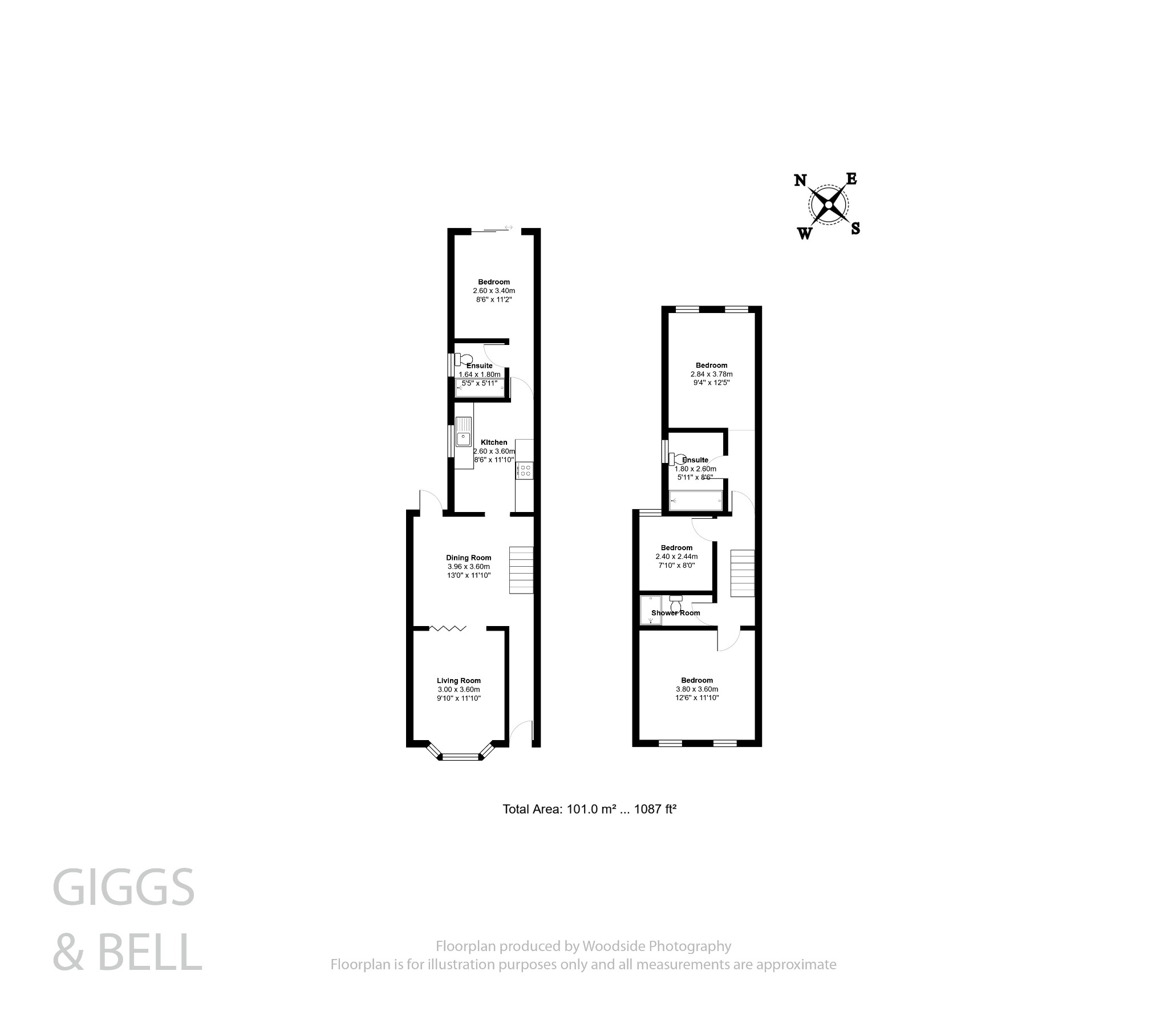 4 bed terraced house for sale in Stockwood Crescent, Bedfordshire - Property Floorplan