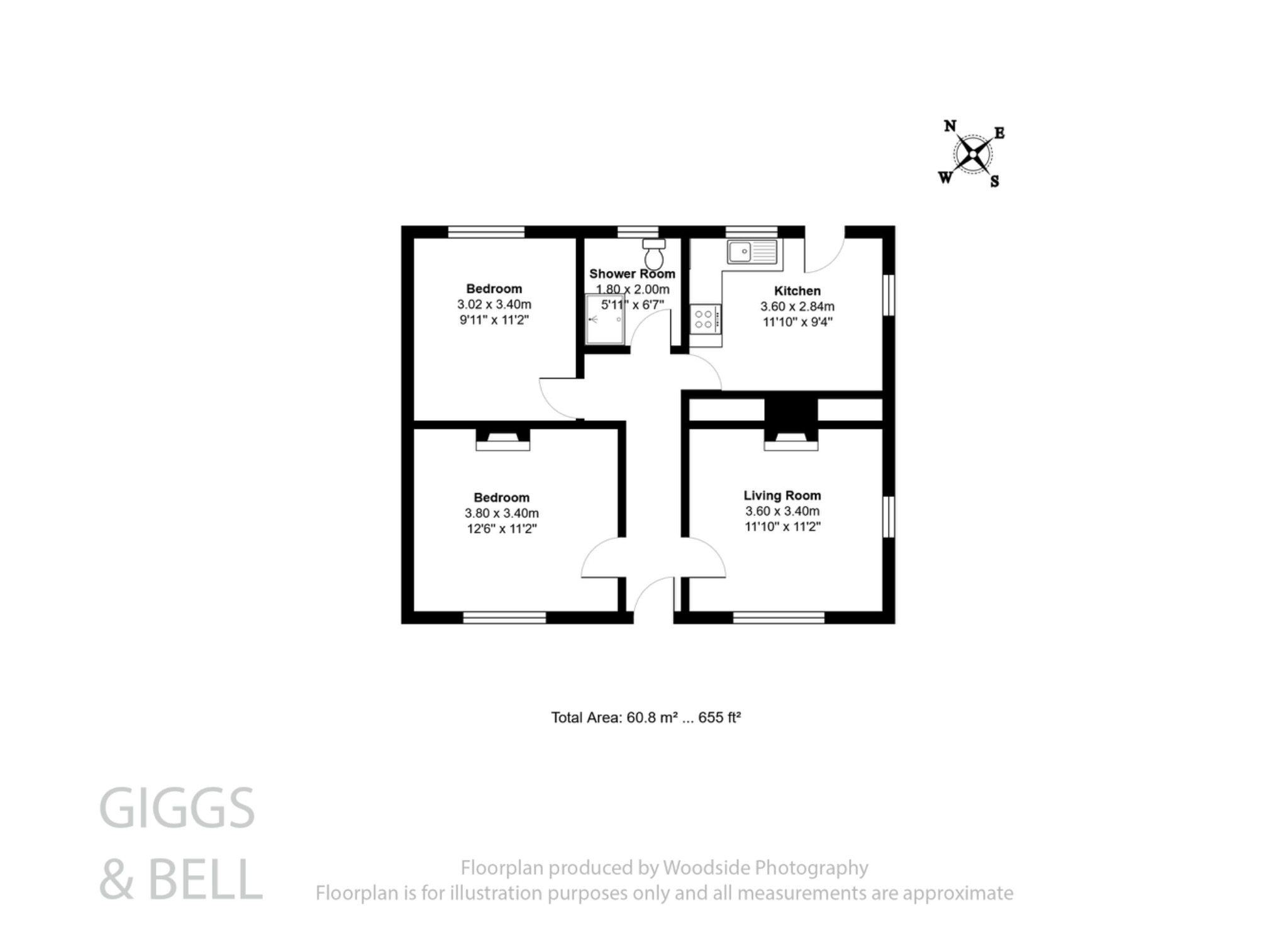 2 bed detached bungalow for sale in Wigmore Lane, Luton - Property Floorplan