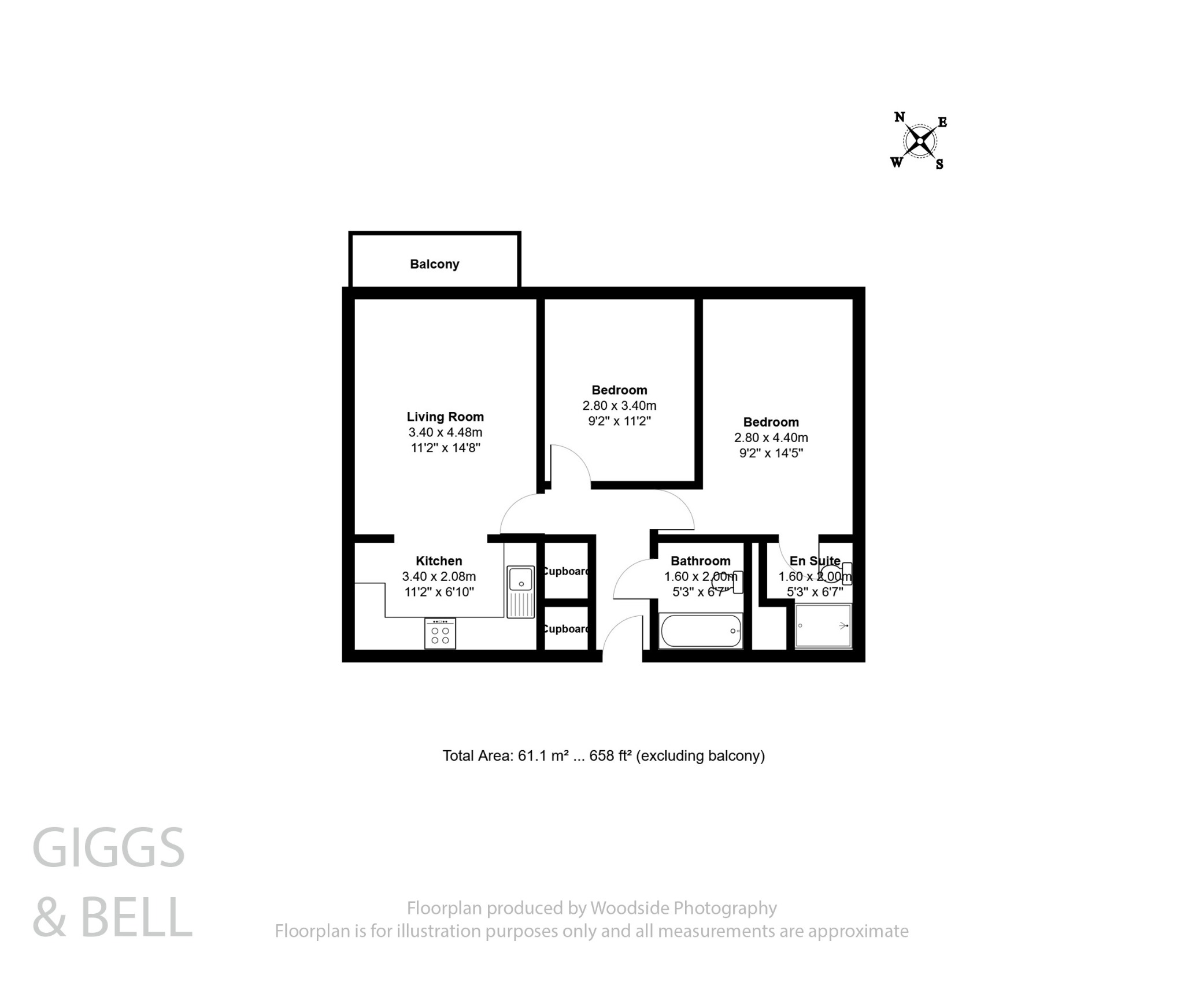 2 bed flat for sale in Holly Street, Luton - Property Floorplan