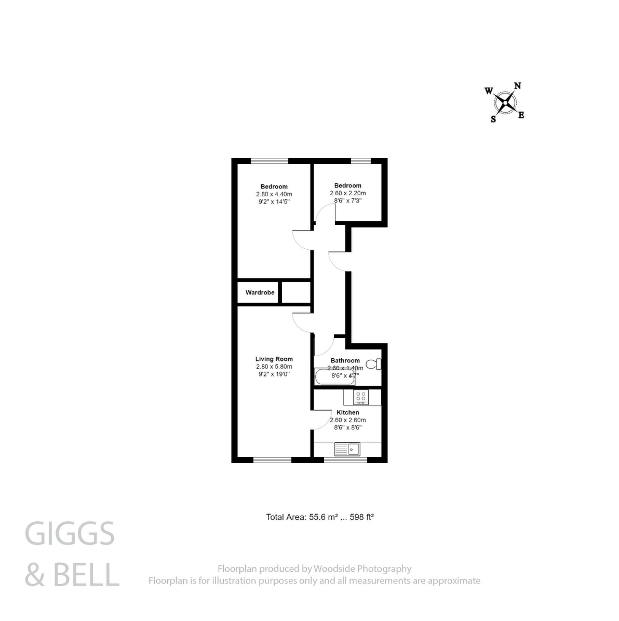 2 bed flat for sale in Downs Road, Luton - Property Floorplan