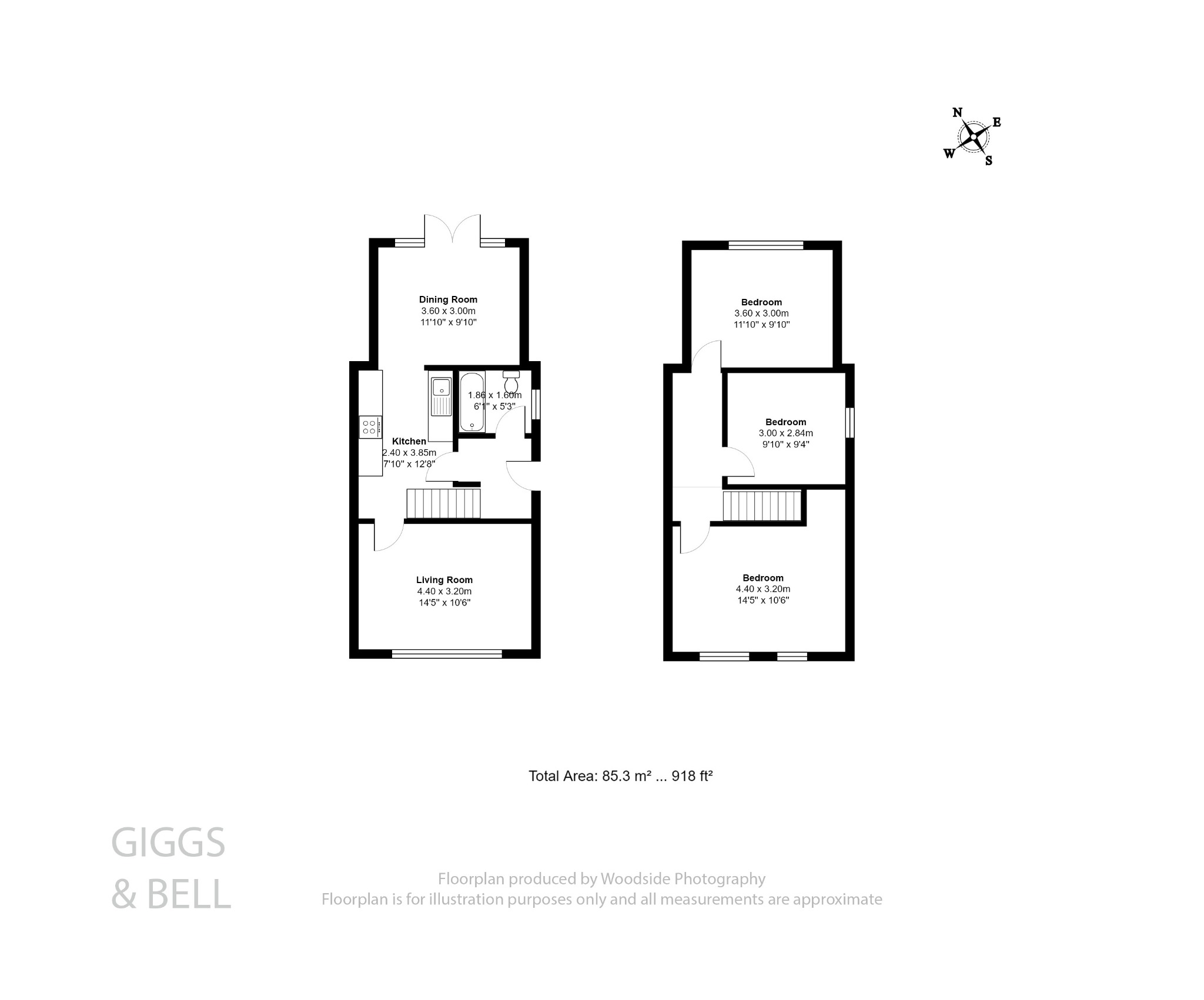 3 bed semi-detached house for sale in Oakwood Drive, Luton - Property Floorplan