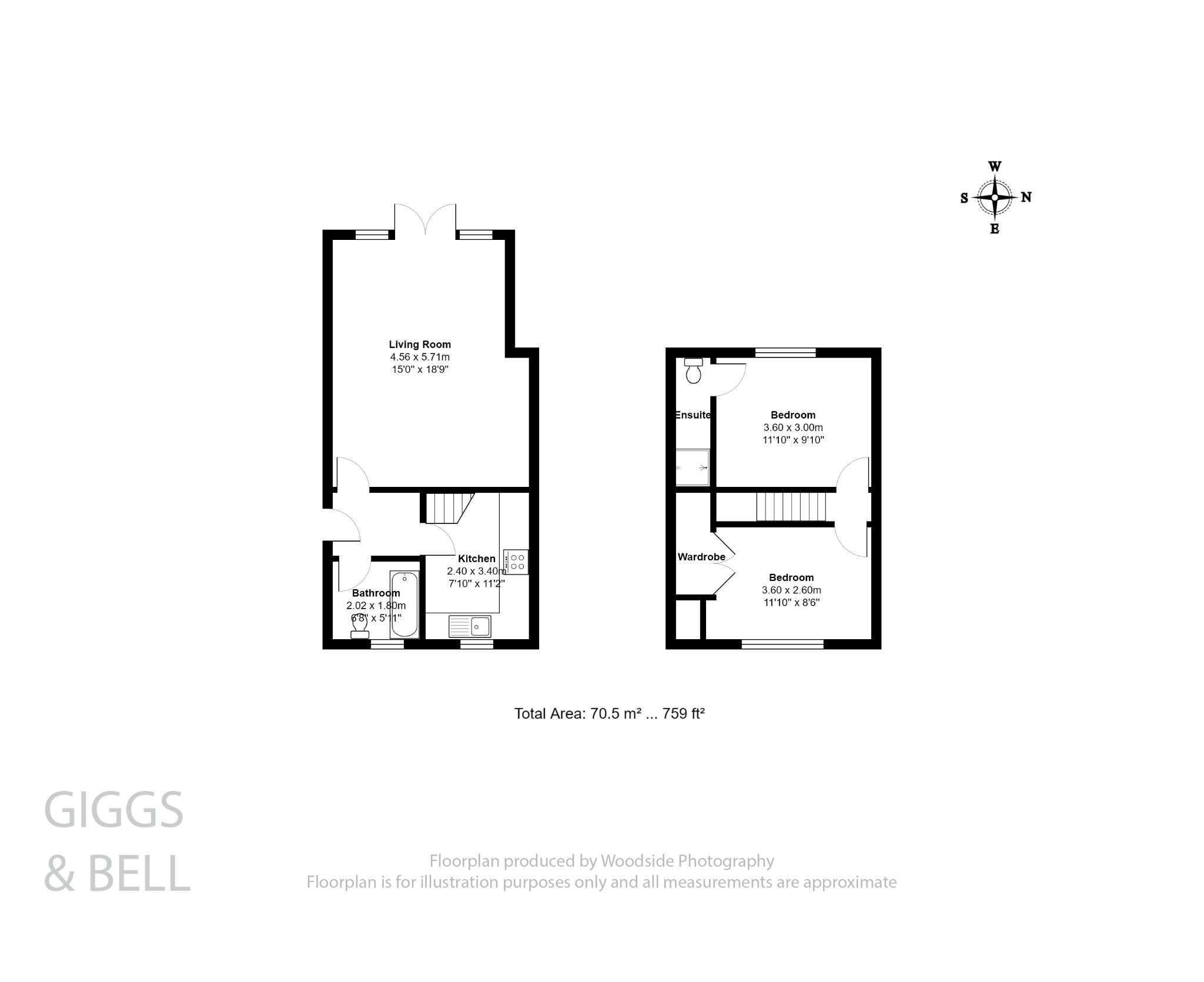 2 bed semi-detached house for sale in Alfriston Close, Luton - Property Floorplan