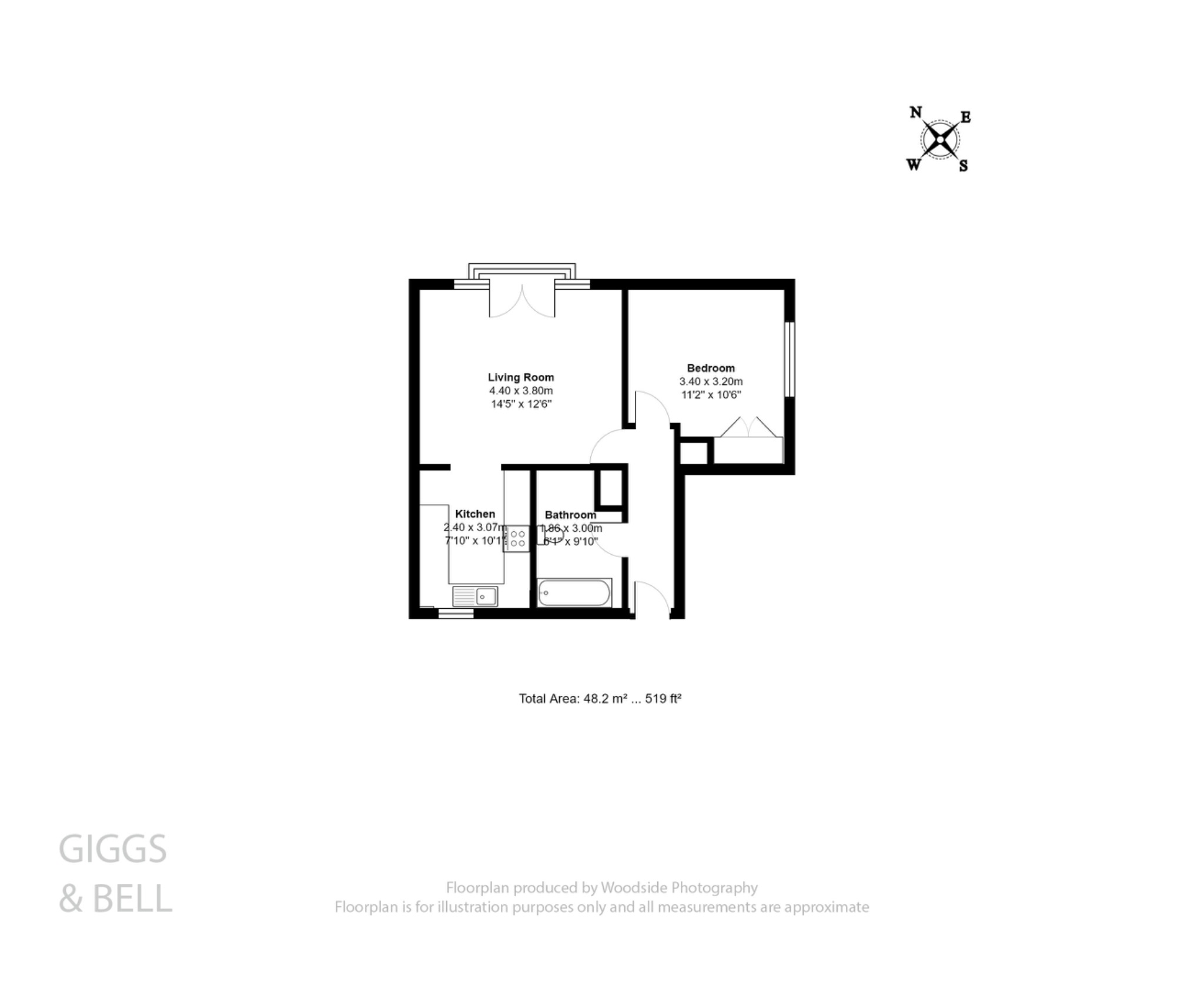 1 bed flat for sale in Earls Meade, Luton - Property Floorplan