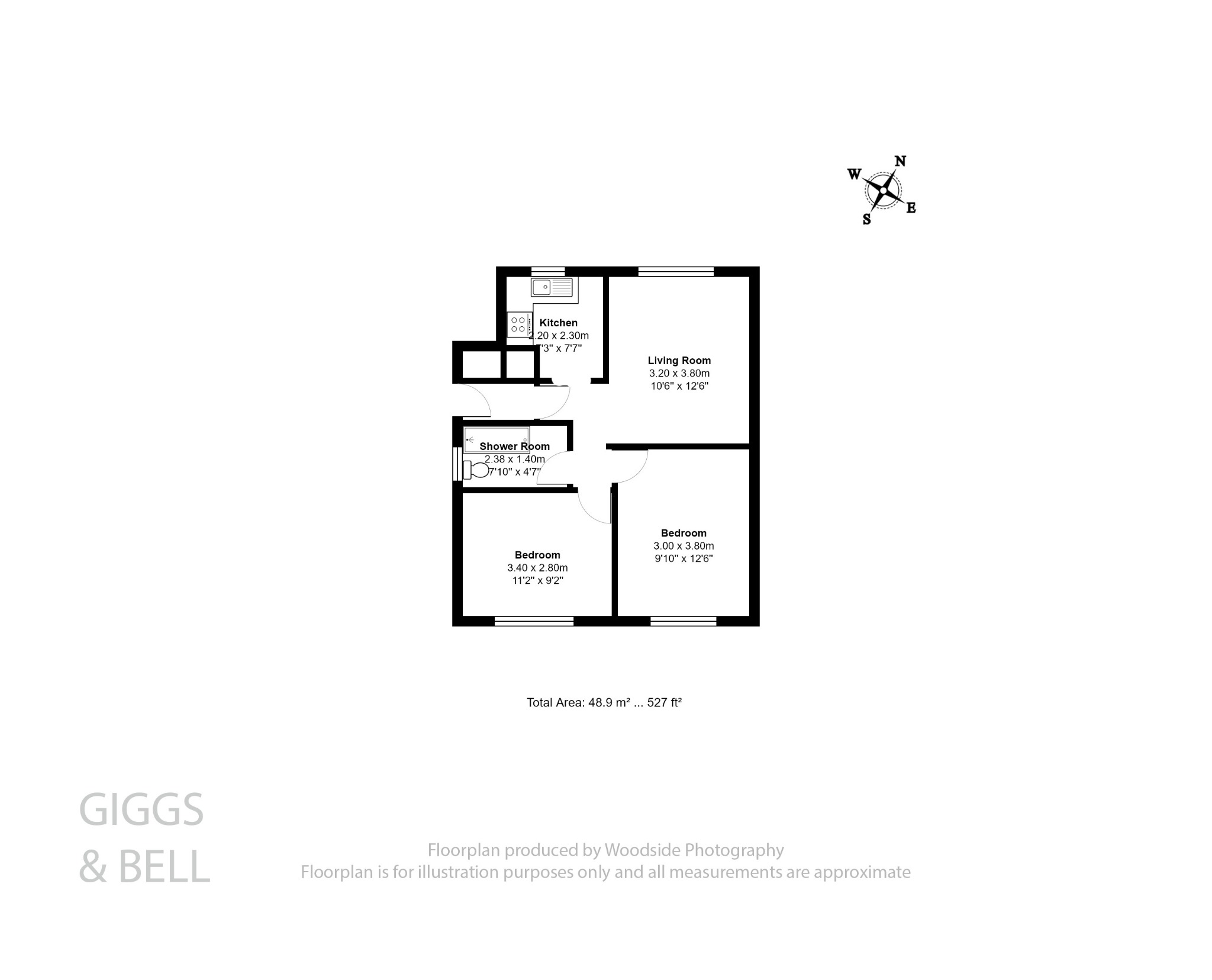 2 bed ground floor maisonette for sale in Green Oaks, Luton - Property Floorplan