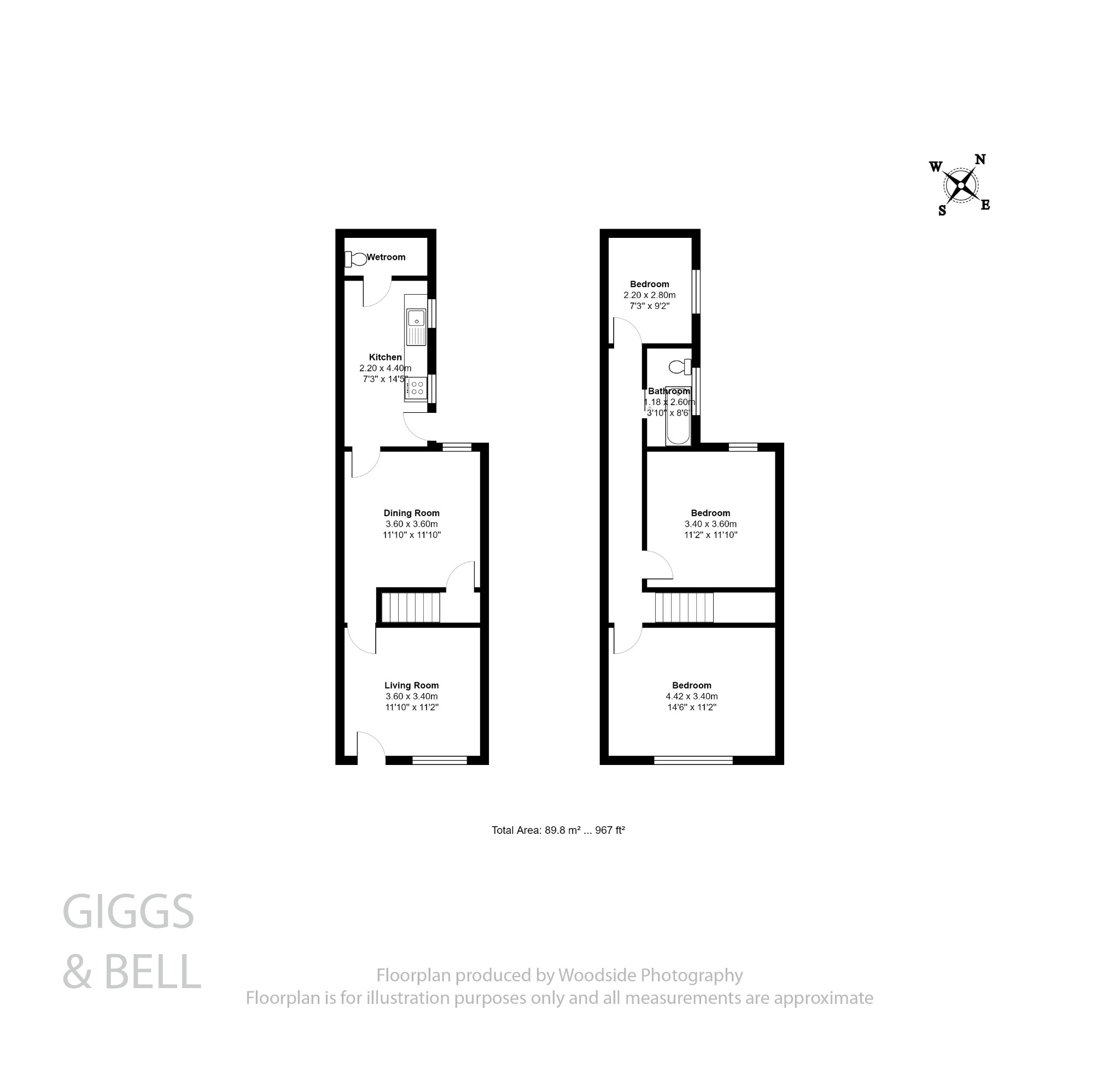 3 bed terraced house for sale in Oak Road, Luton - Property Floorplan