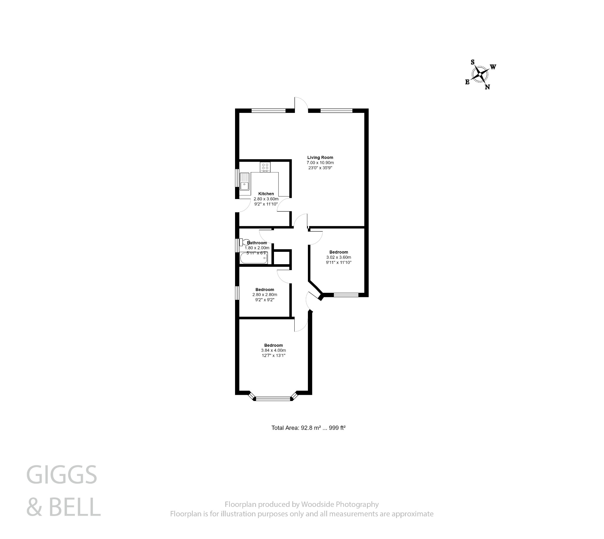 3 bed semi-detached bungalow for sale in Runley Road, Luton - Property Floorplan