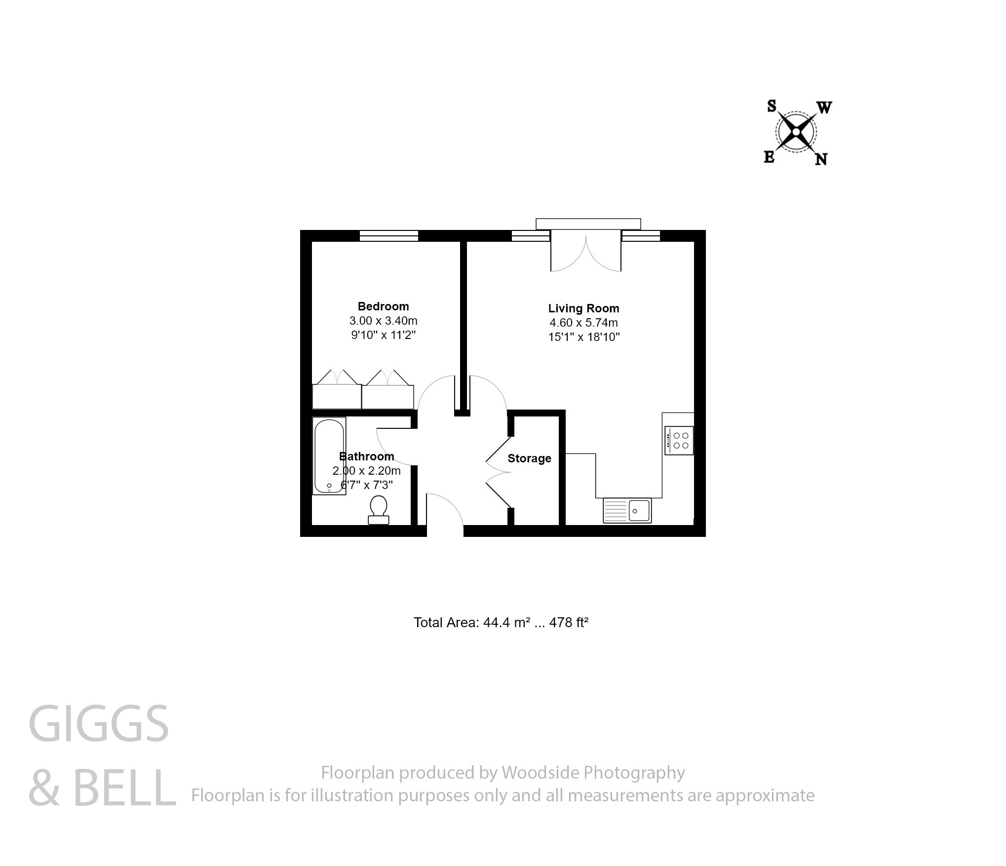 1 bed flat for sale in Earls Meade, Luton - Property Floorplan