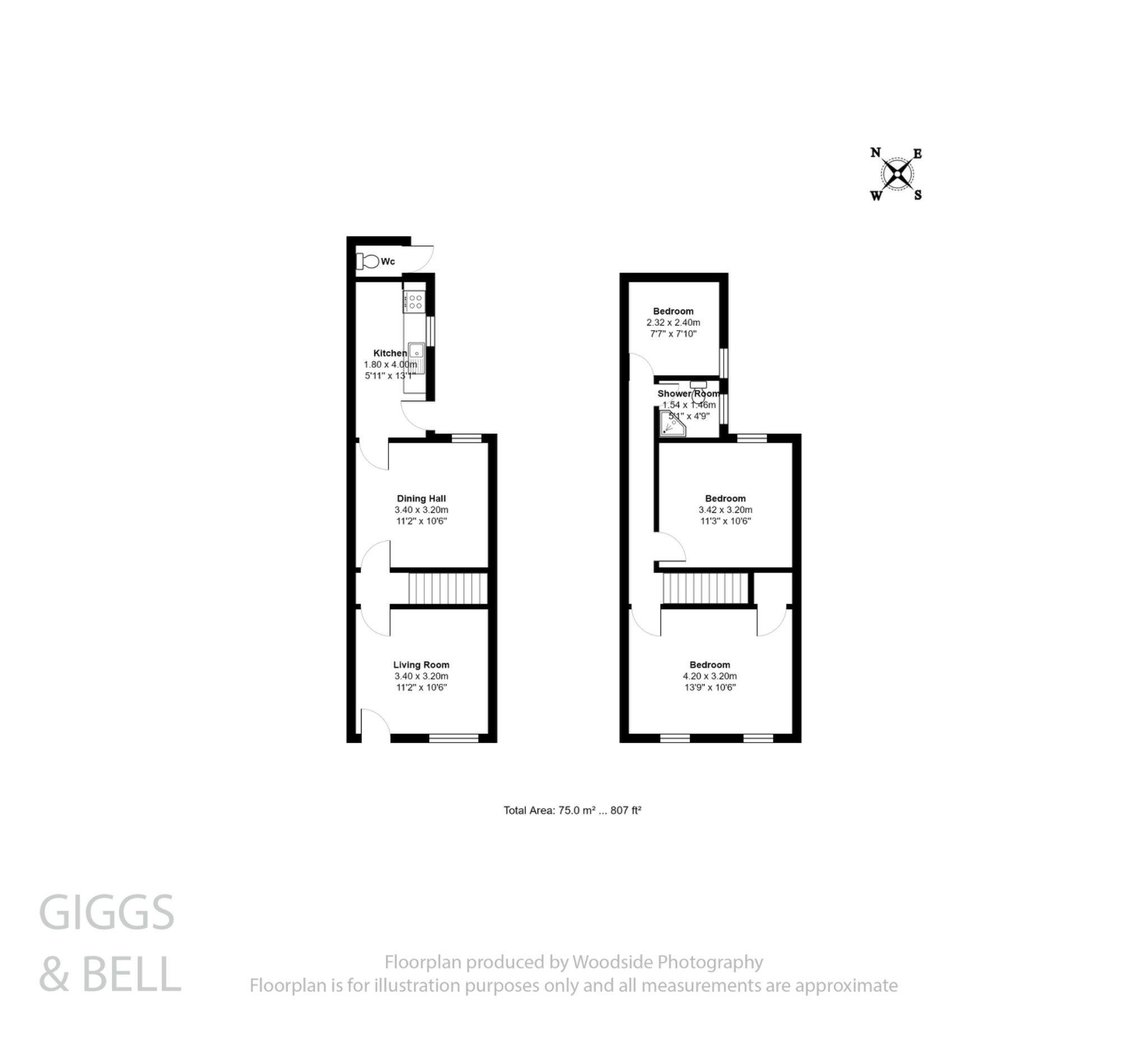 3 bed terraced house for sale in Tavistock Crescent, Luton - Property Floorplan