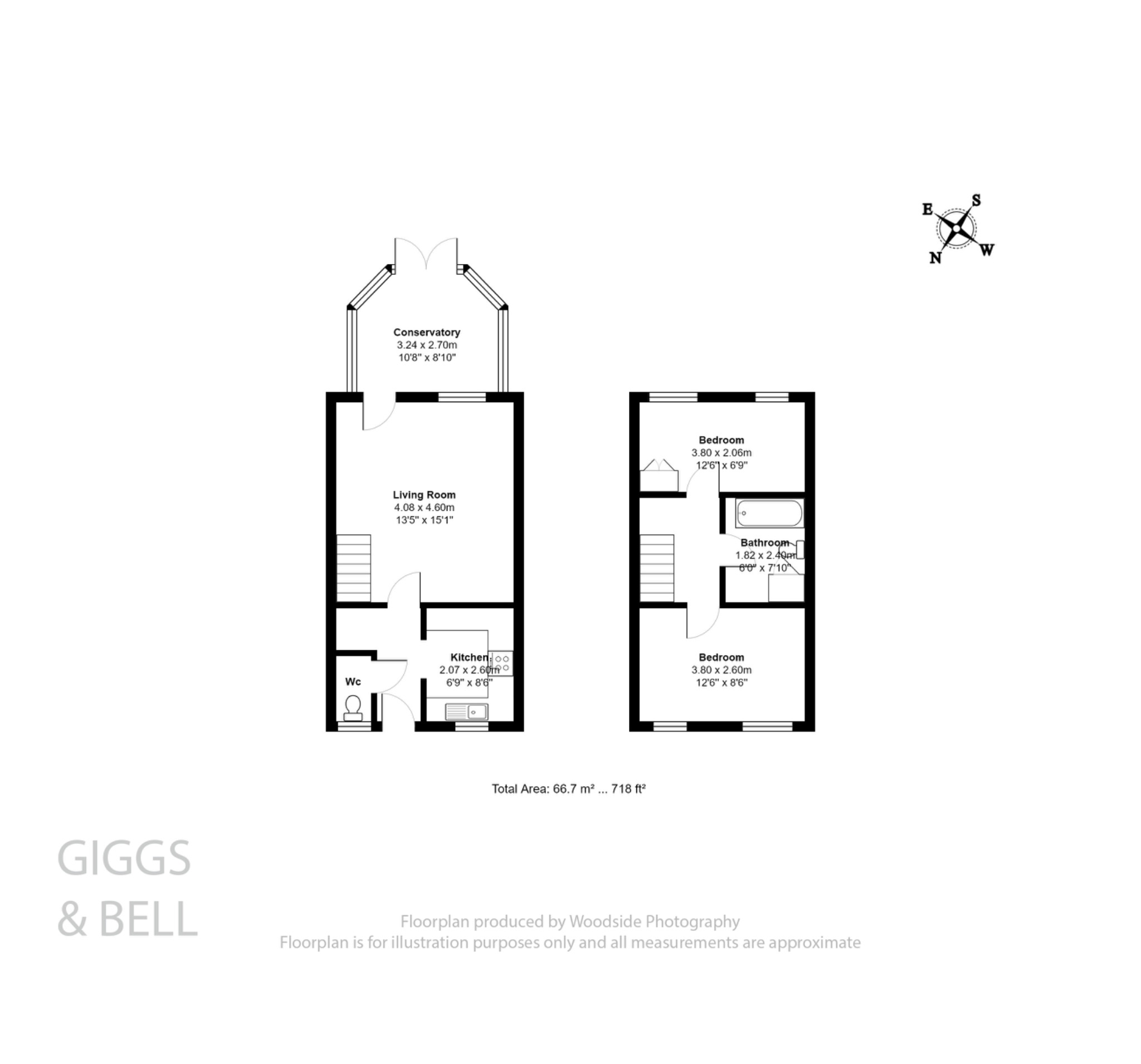 2 bed terraced house for sale in Rochford Drive, Luton - Property Floorplan