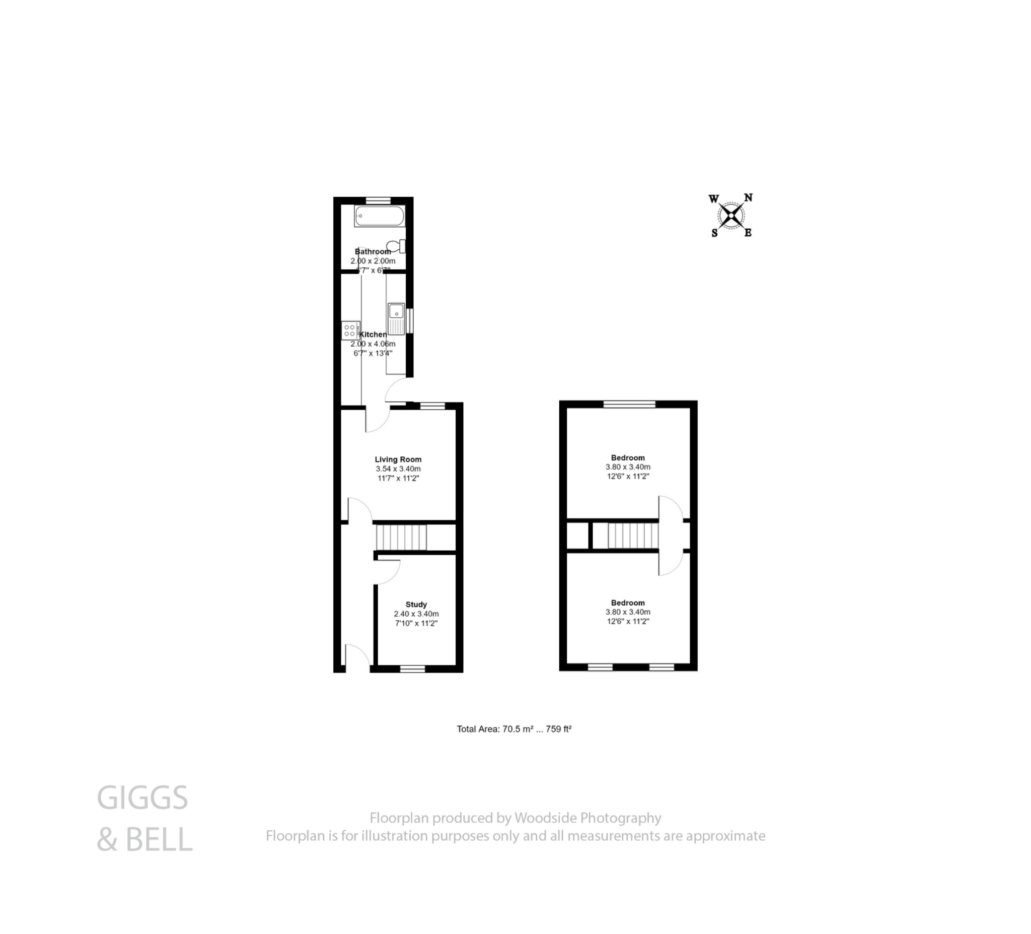 2 bed terraced house for sale in St Peters Road, Luton - Property Floorplan
