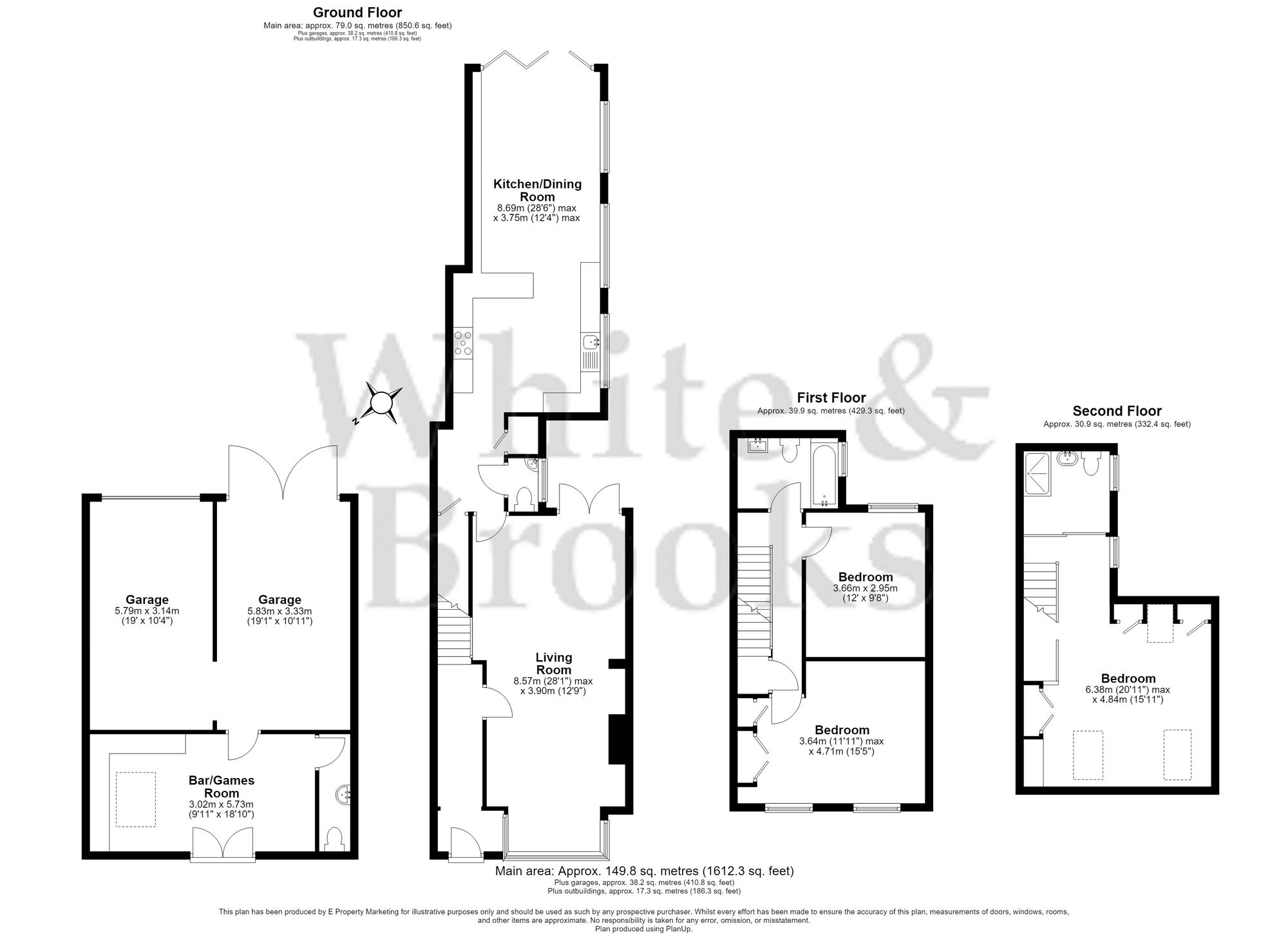 3 bed semi-detached house for sale in Stockbridge Road, Chichester, PO19 - Property floorplan