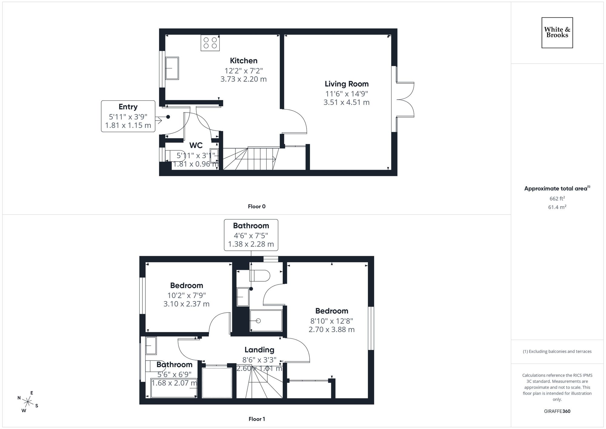 2 bed semi-detached house for sale in Petrel Way, Chichester, PO20 - Property floorplan