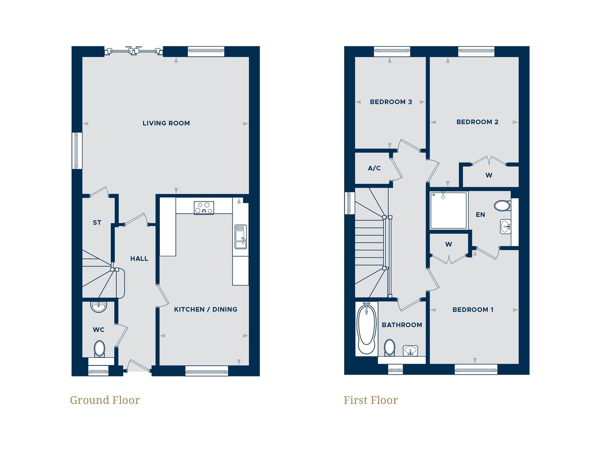 3 bed semi-detached house for sale in Saint George's Park, Eastergate - Property floorplan