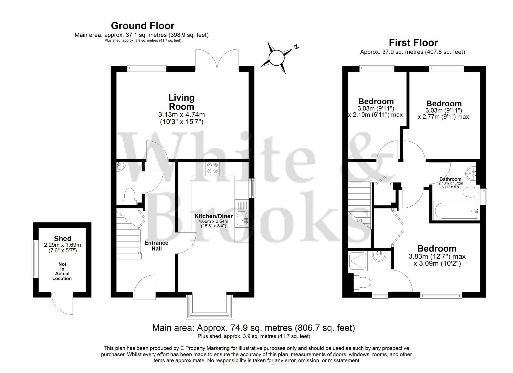3 bed end of terrace house for sale in Mosse Gardens, Chichester, PO19 - Property floorplan
