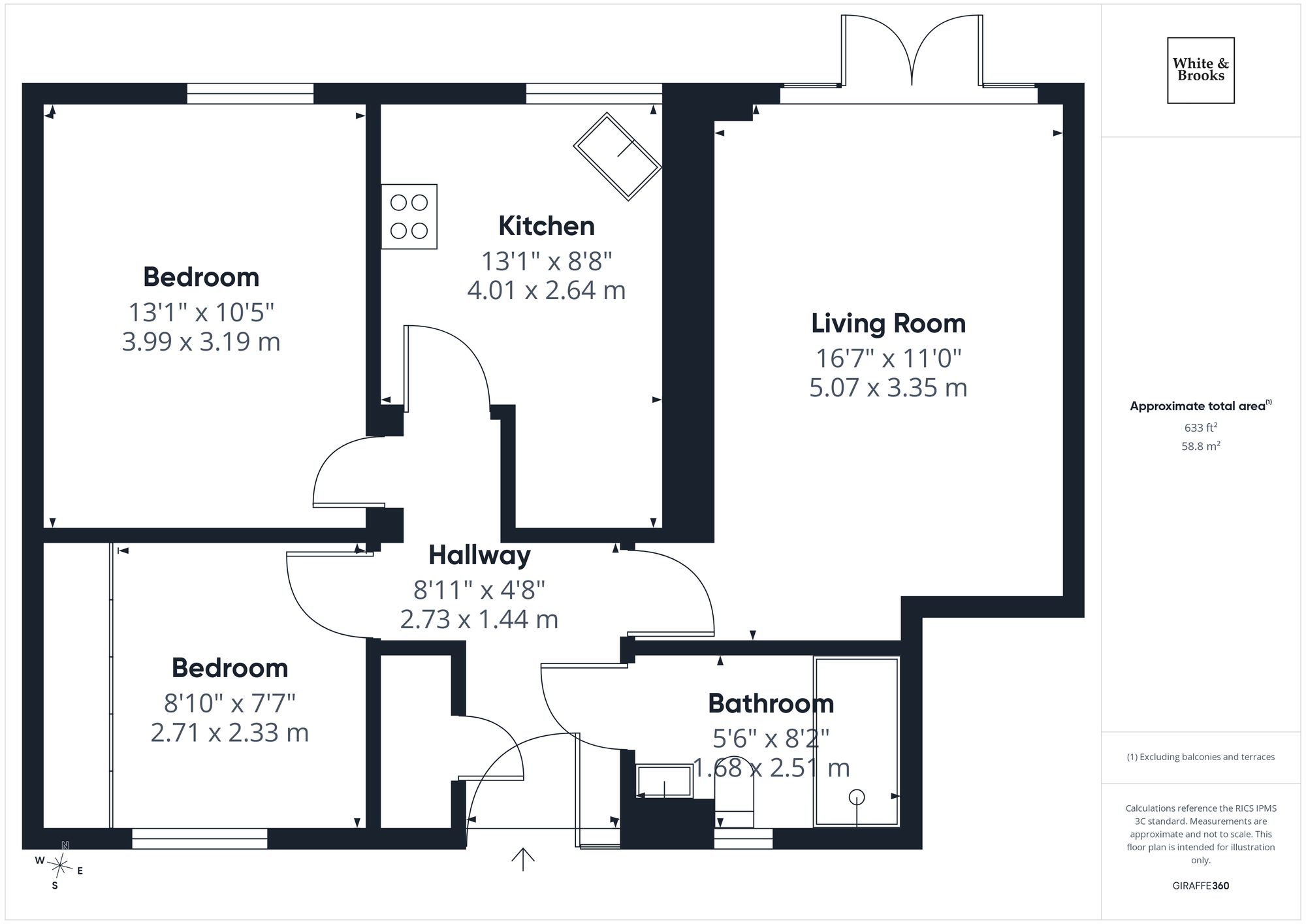 2 bed apartment for sale in Lavant Road, Bernardsgate, PO19 - Property floorplan