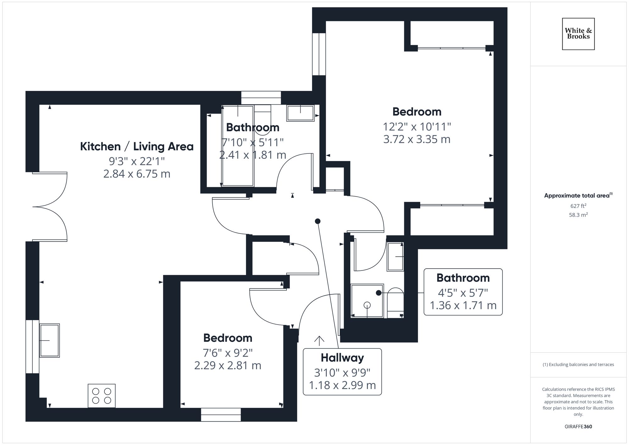 2 bed flat for sale in Barnham Road, Barnham, PO22 - Property floorplan