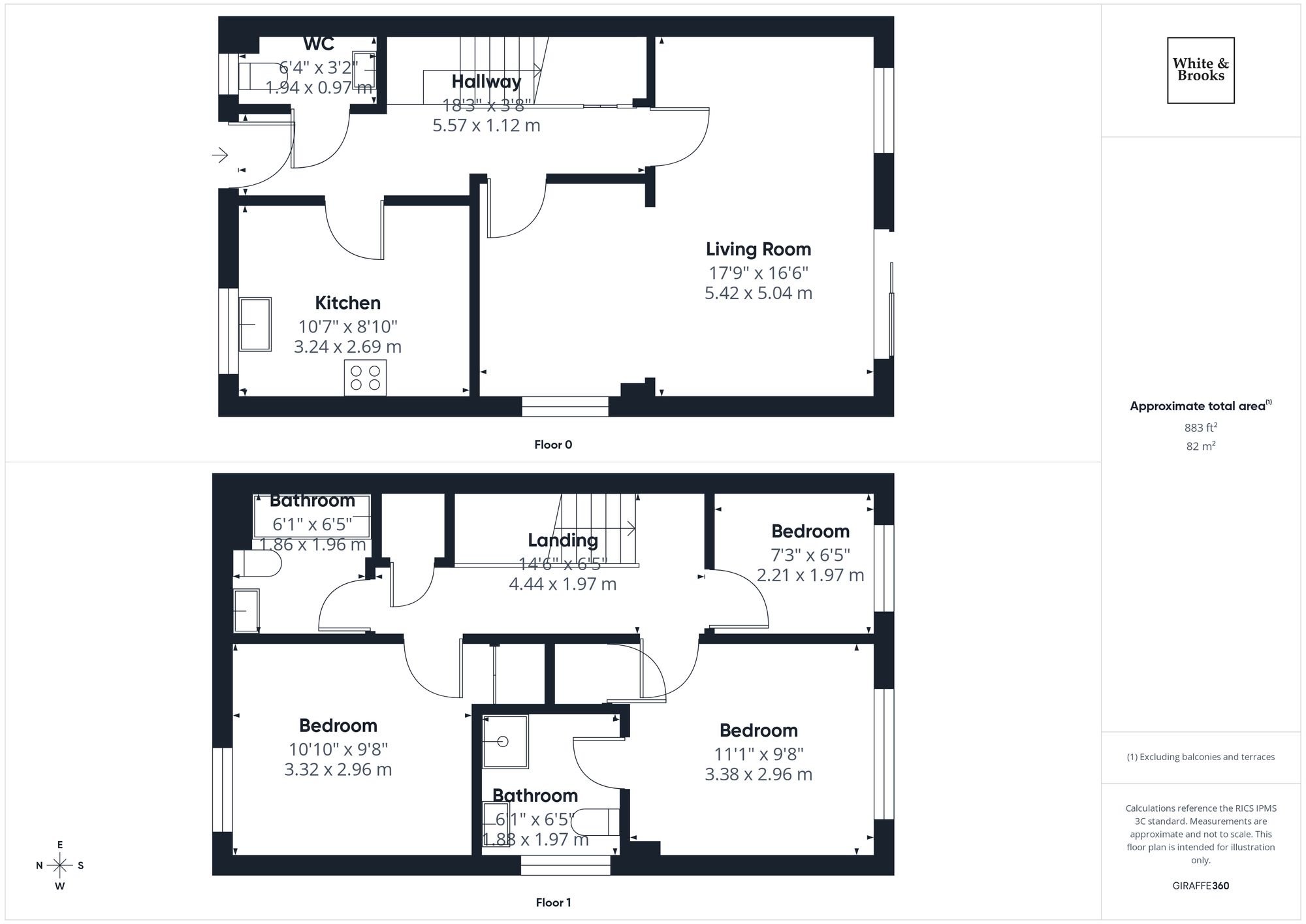 3 bed terraced house for sale in Parham Close, Chichester, PO19 - Property floorplan
