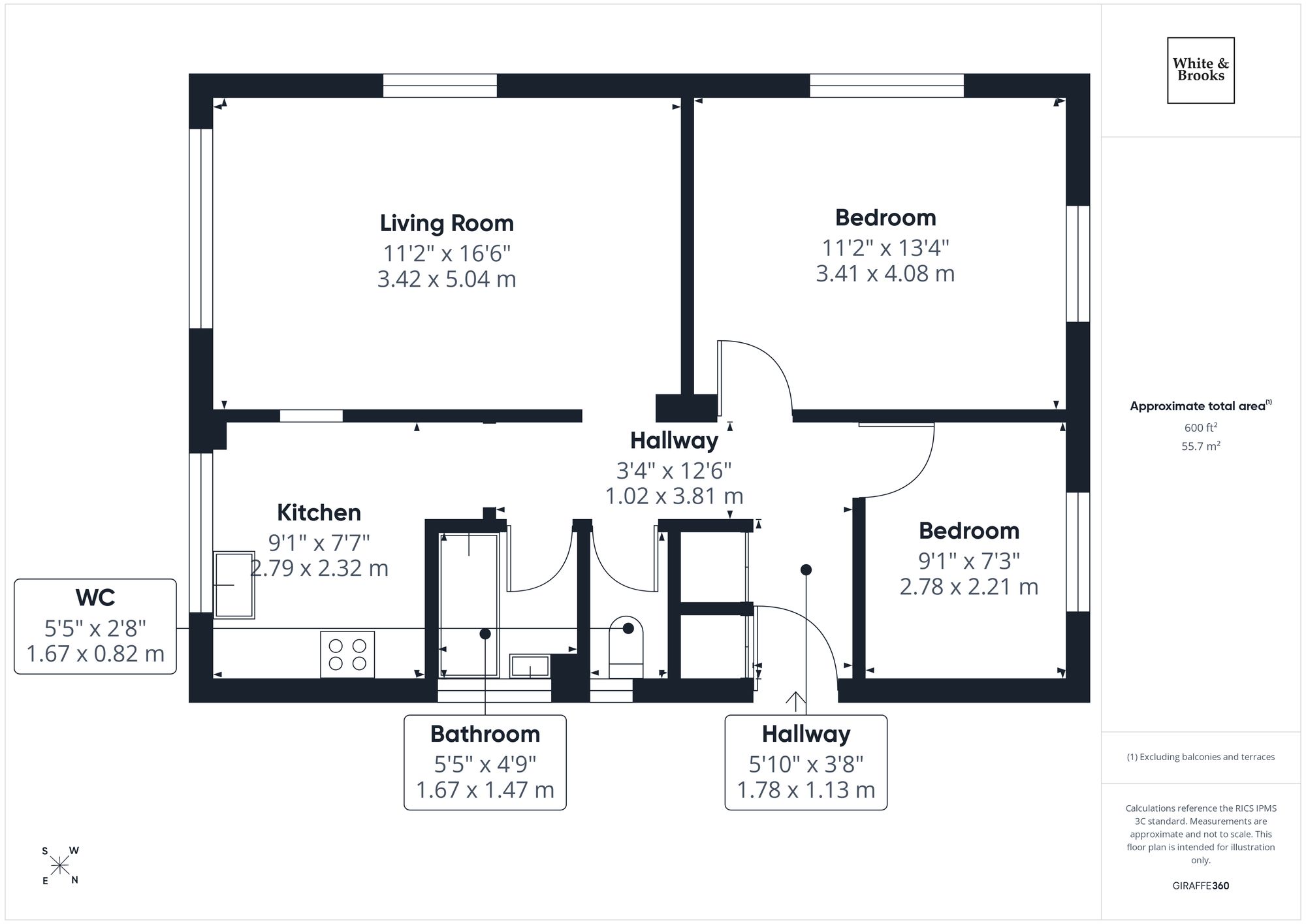 2 bed flat for sale in Cranford Gardens, Bognor Regis, PO21 - Property floorplan