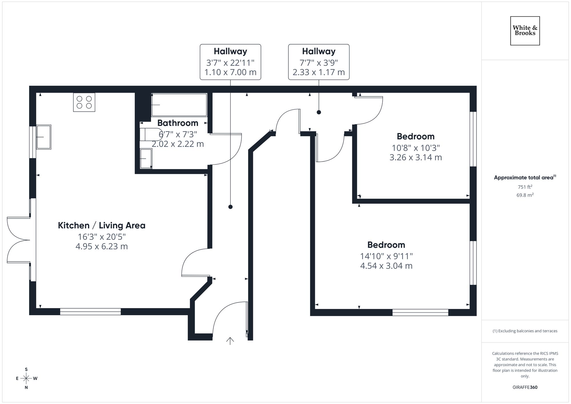 2 bed flat for sale in Bittern Way, Merchant House Bittern Way, PO20 - Property floorplan