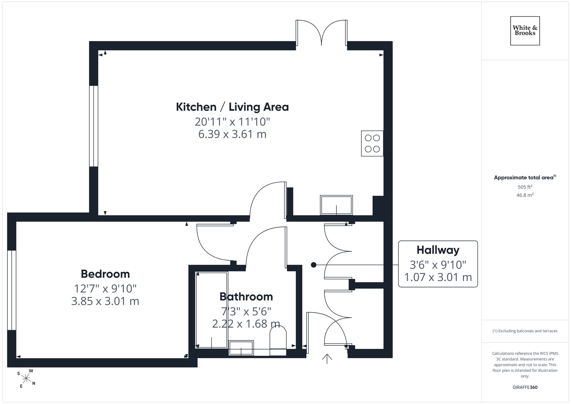 1 bed flat for sale in Kelmscott Way, Bognor Regis, PO21 - Property floorplan