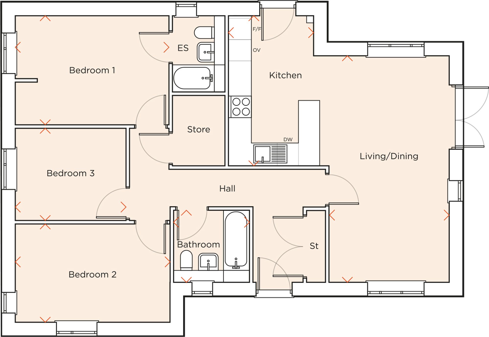 3 bed detached bungalow for sale in Luker Place, Romney Broadwalk, PO22 - Property floorplan