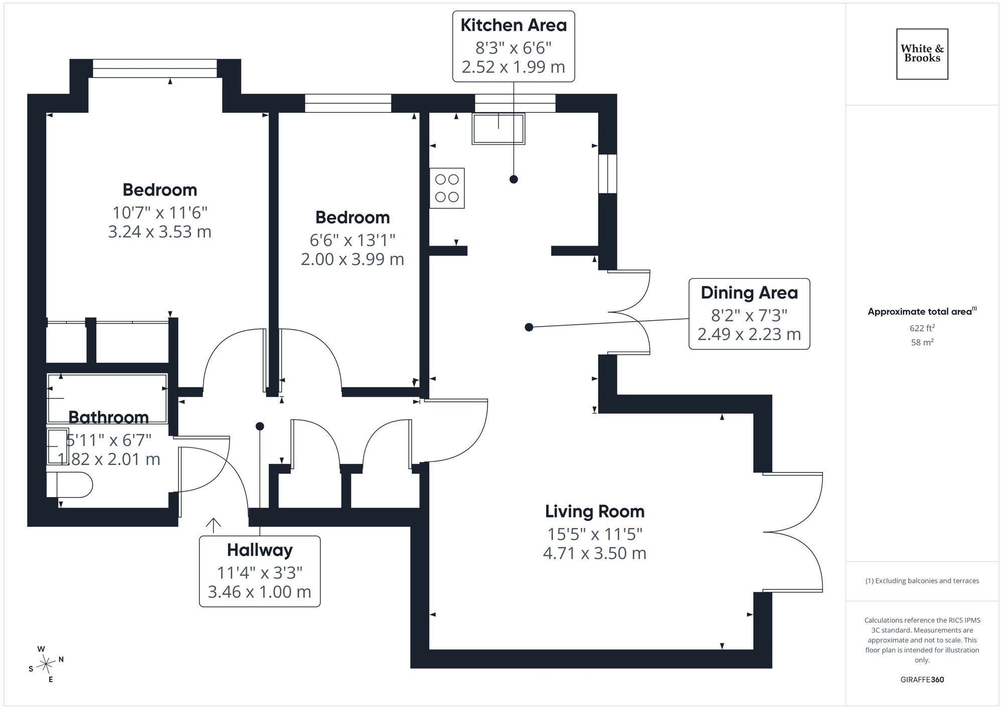 2 bed flat for sale in Ellasdale Road, Taldua Place, PO21 - Property floorplan