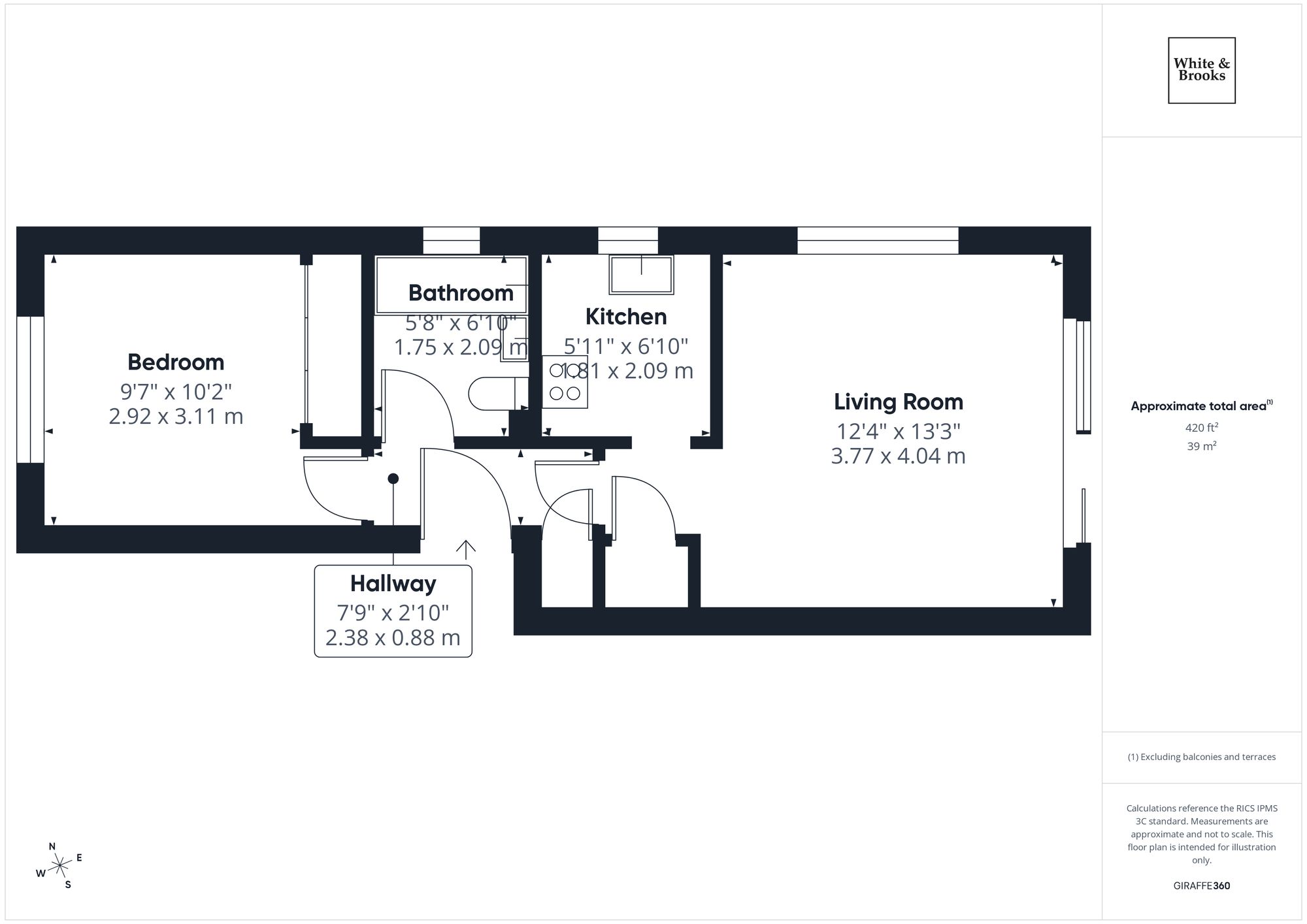 1 bed flat for sale in Victoria Road South, Anglesea Court, PO21 - Property floorplan