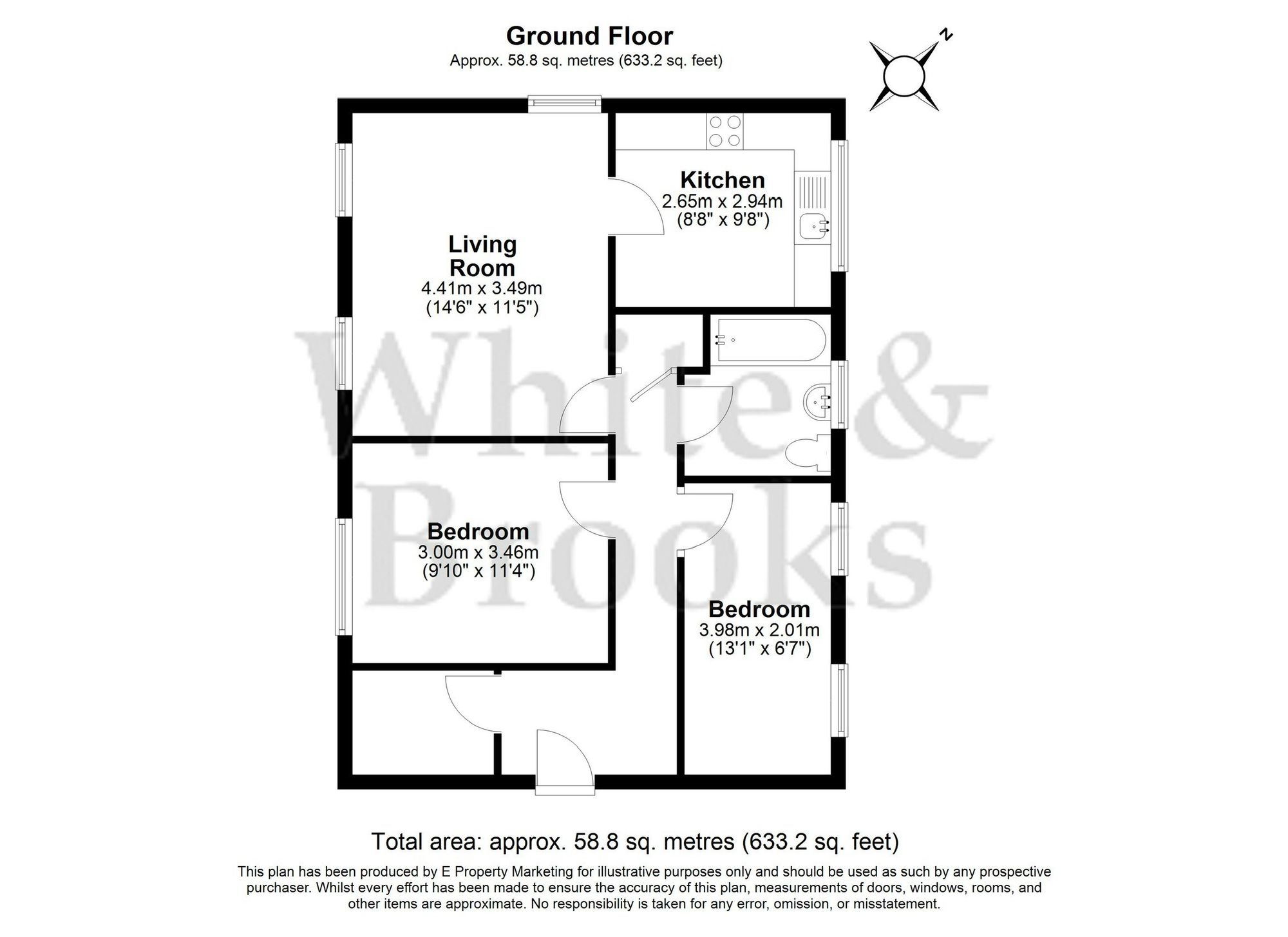 2 bed flat for sale in Berghestede Road, Bognor Regis, PO22 - Property floorplan