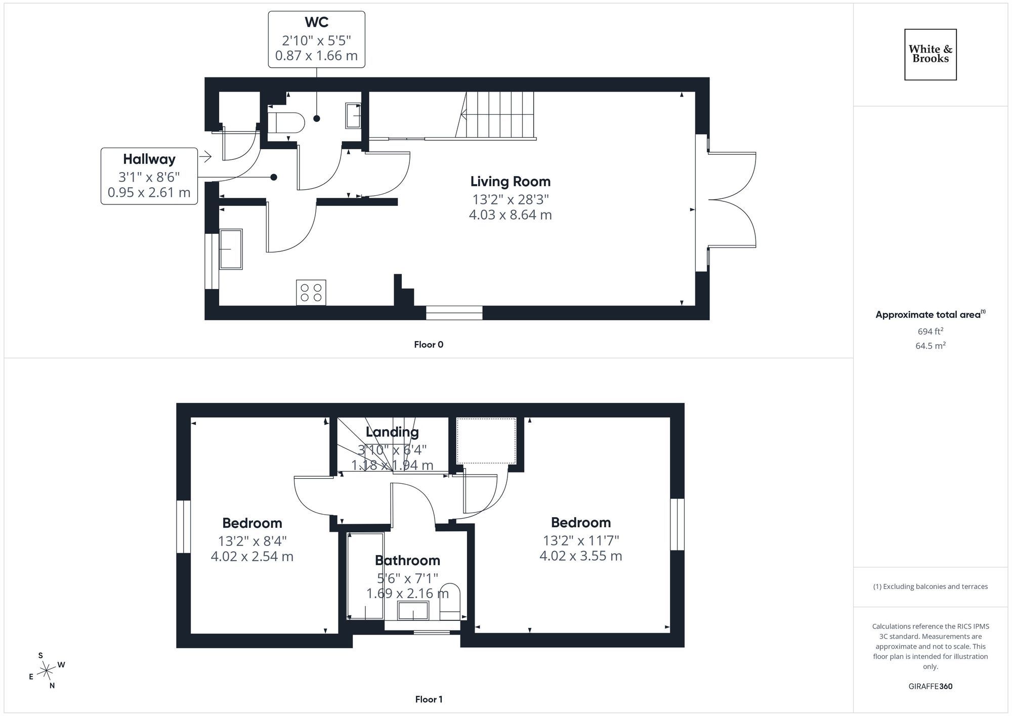 2 bed semi-detached house for sale in The Steddles, Yapton, BN18 - Property floorplan