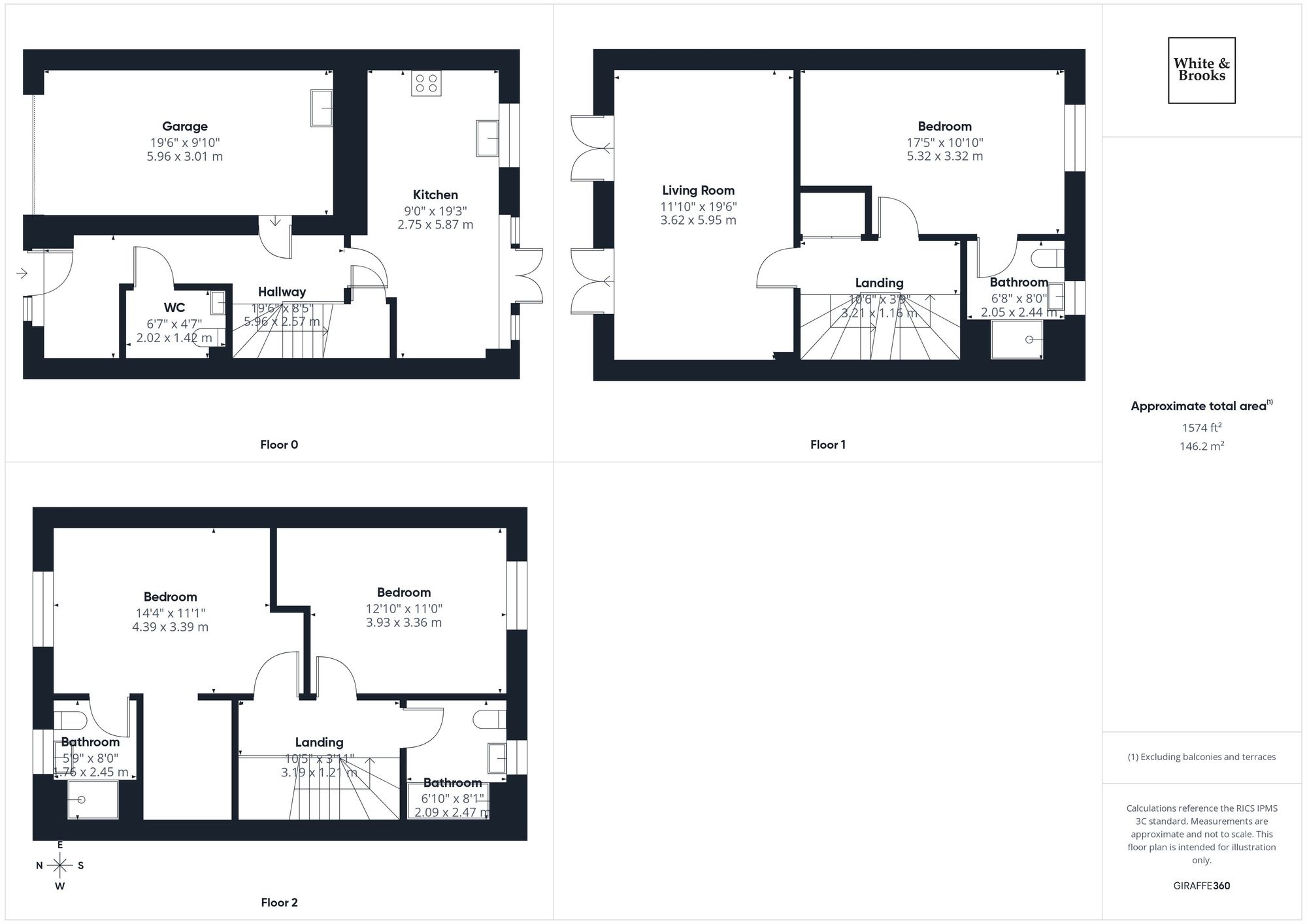 3 bed terraced house for sale in Pinewood Way, Chichester, PO19 - Property floorplan