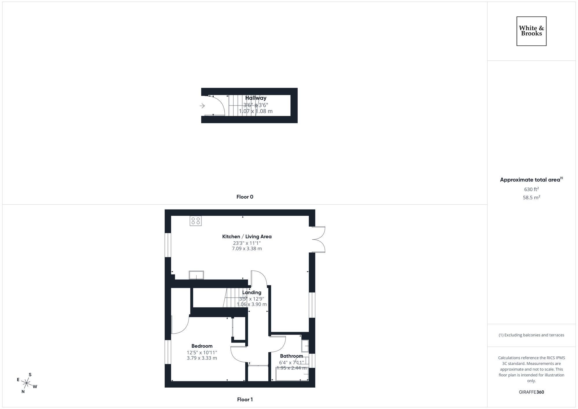 1 bed apartment for sale in King William Close, Chichester, PO19 - Property floorplan
