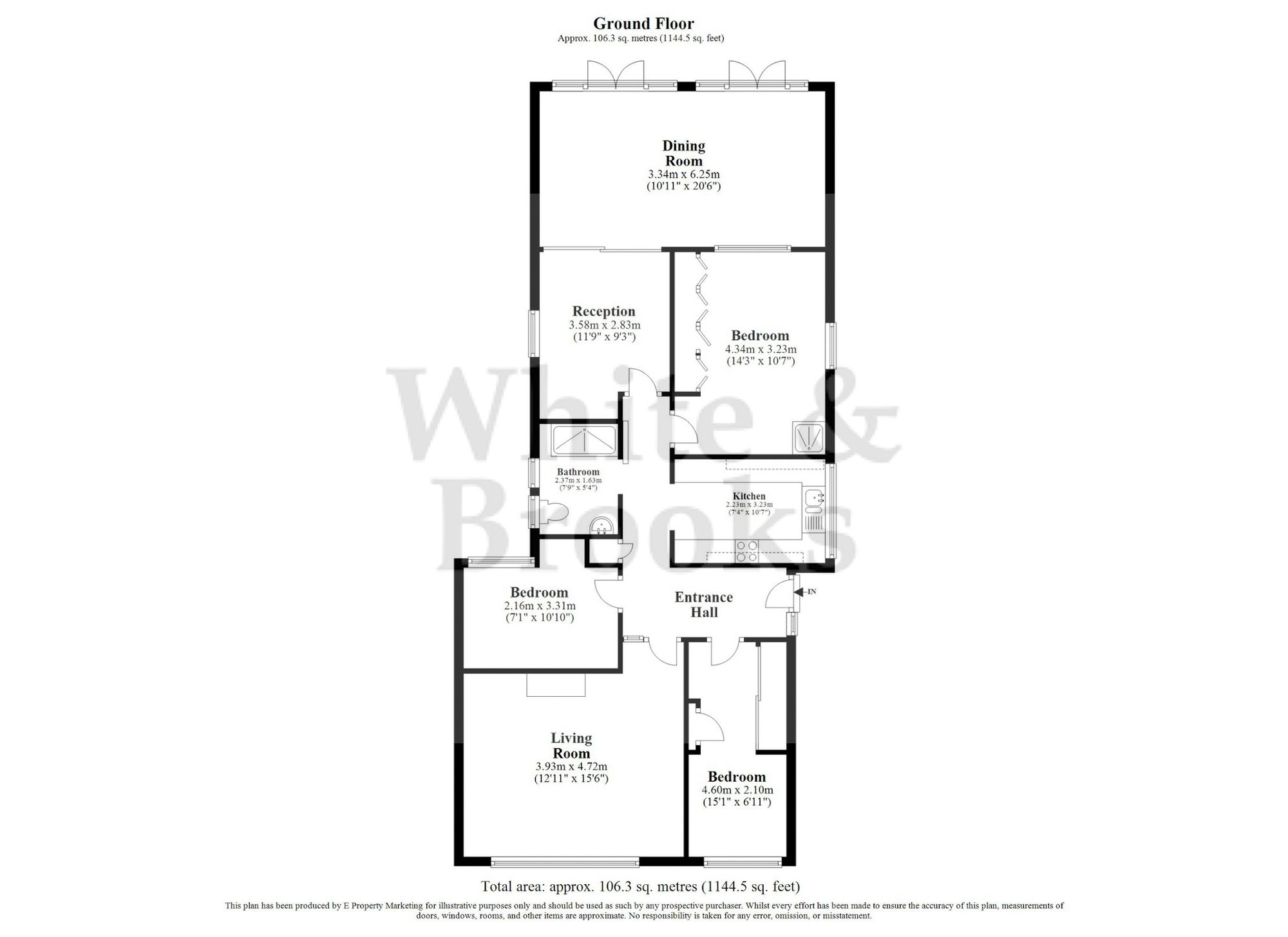 3 bed semi-detached bungalow for sale in Renoir Court, Bognor Regis, PO22 - Property floorplan
