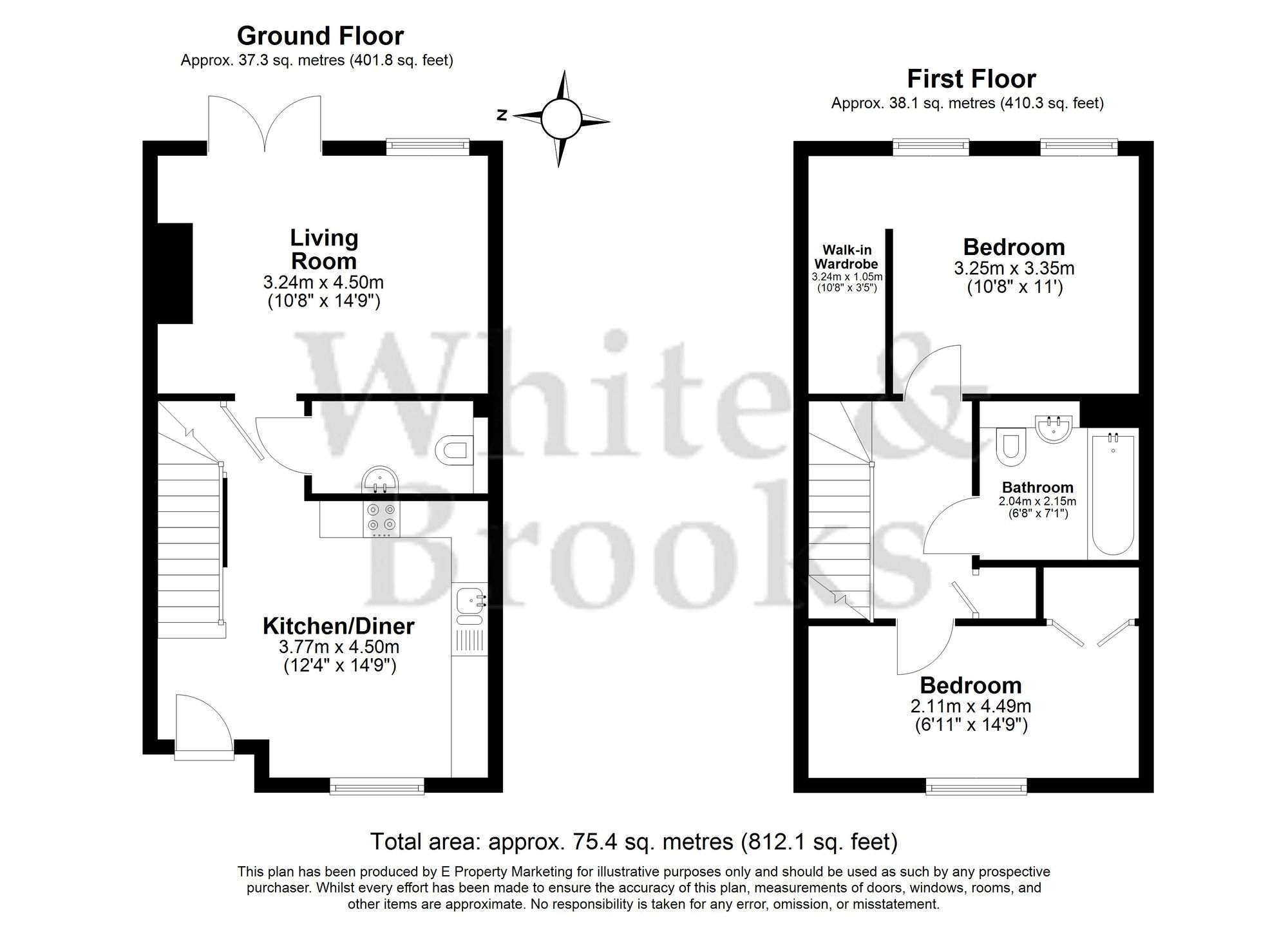 2 bed terraced house for sale in Foster Road, Chichester, PO19 - Property floorplan