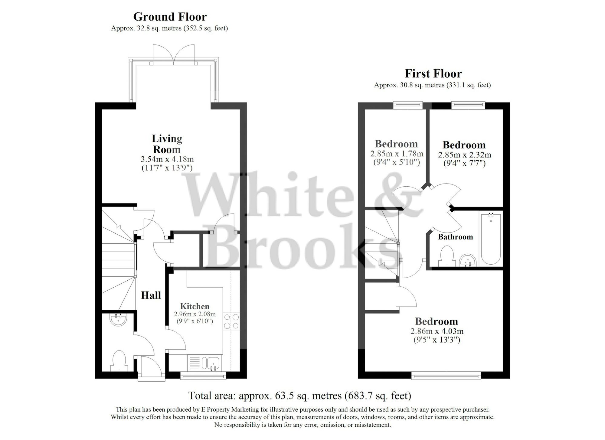 3 bed mid-terraced house for sale in Blackberry Copse, Felpham, PO22 - Property floorplan