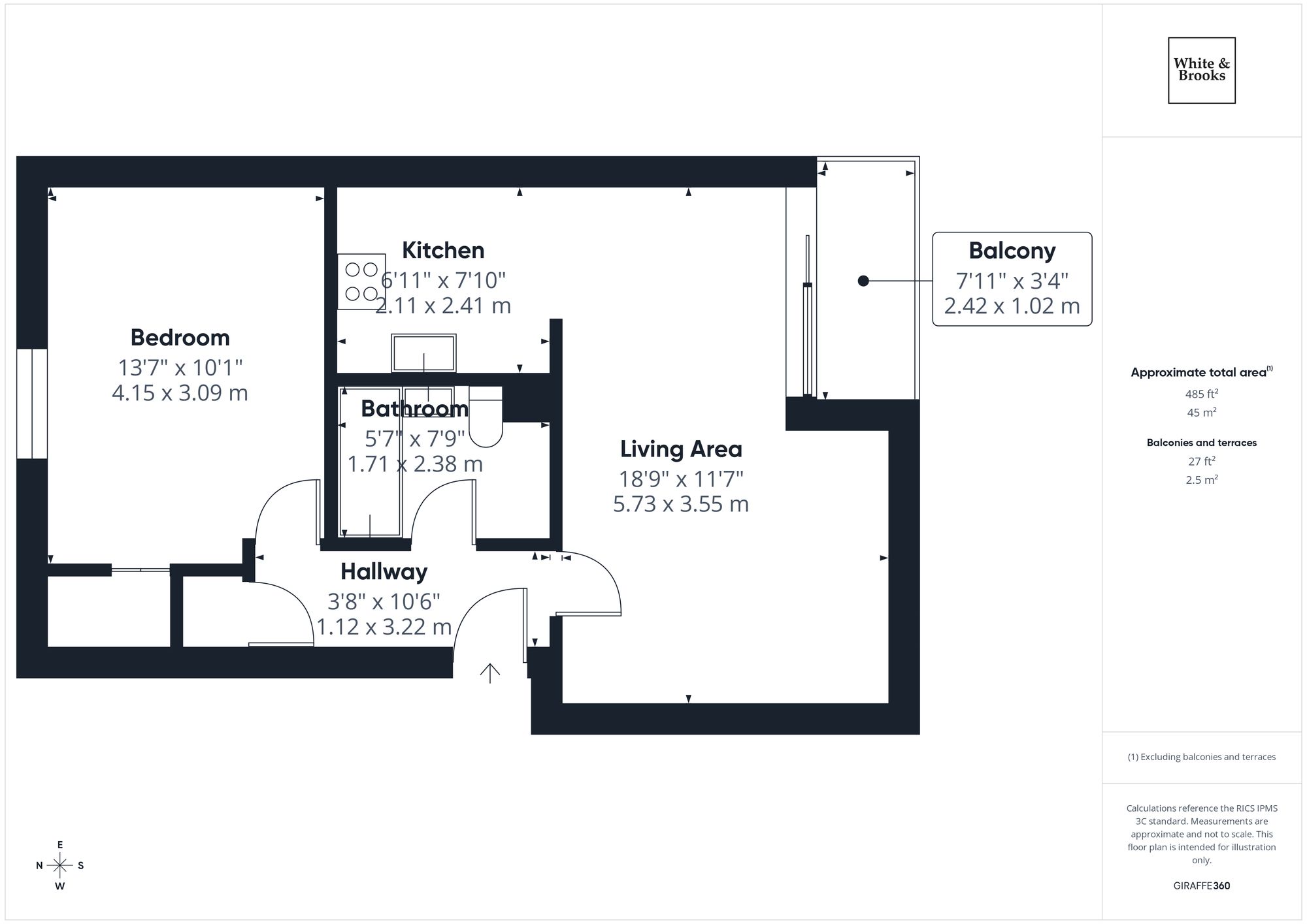 1 bed apartment for sale in William Road, Chichester, PO19 - Property floorplan
