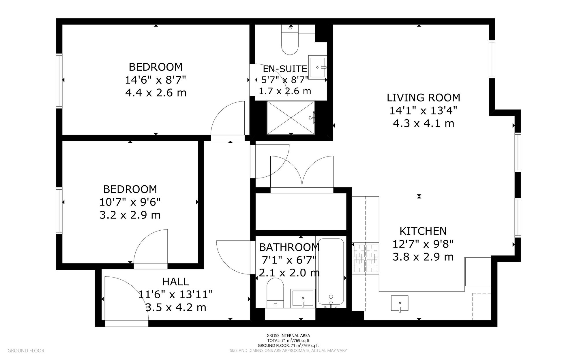 2 bed flat for sale in Potters Way, North Bersted, PO21 - Property floorplan