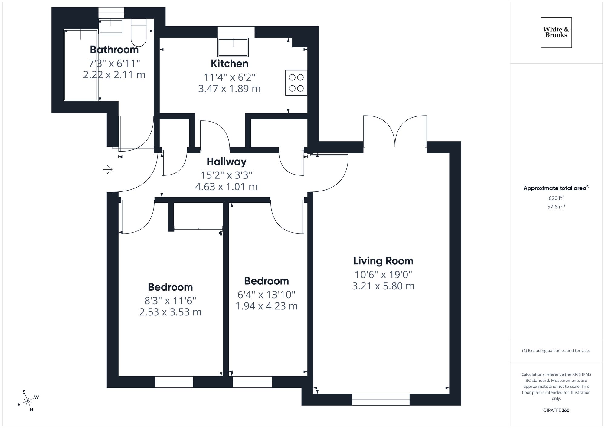 2 bed apartment for sale in Whyke Marsh, Chichester, PO19 - Property floorplan