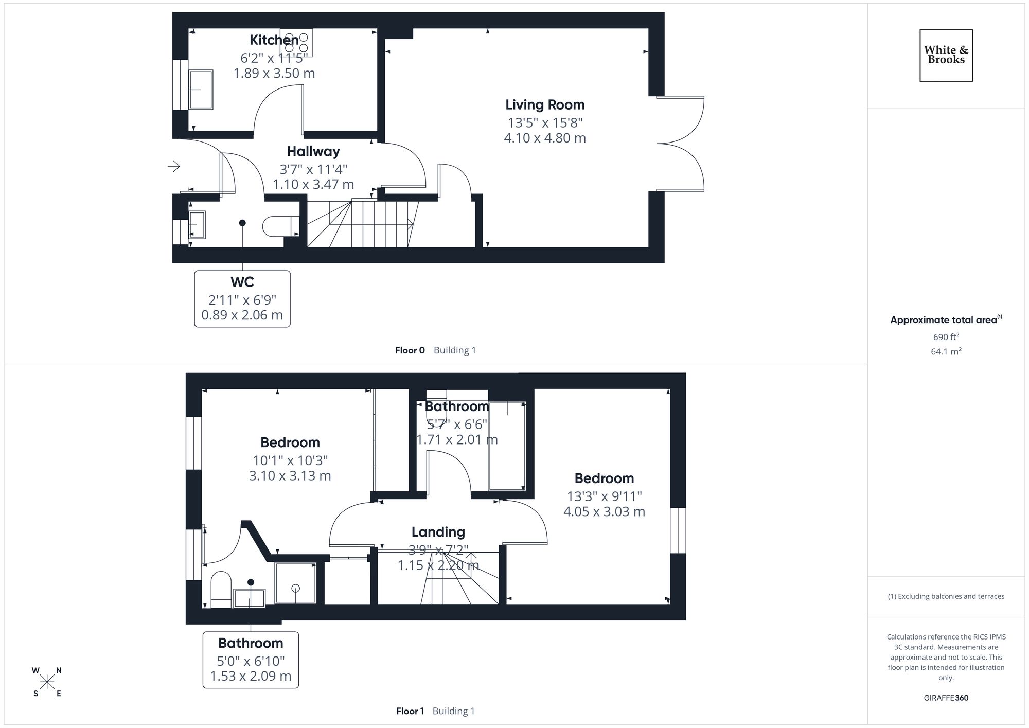 2 bed semi-detached house for sale in Baker Close, Bracklesham Bay, PO20 - Property floorplan
