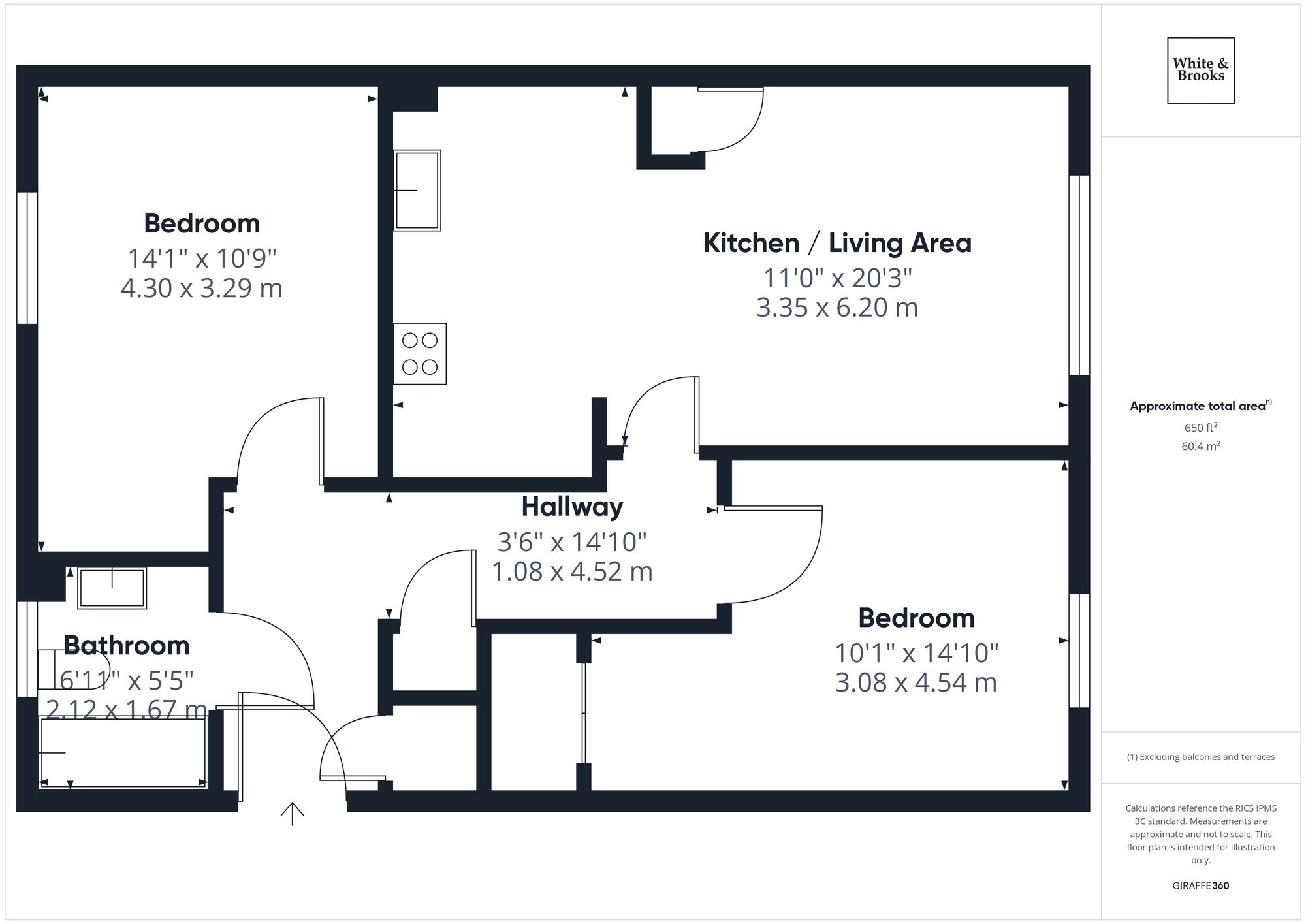 2 bed apartment for sale in Neville Duke Way, Tangmere, PO20 - Property floorplan