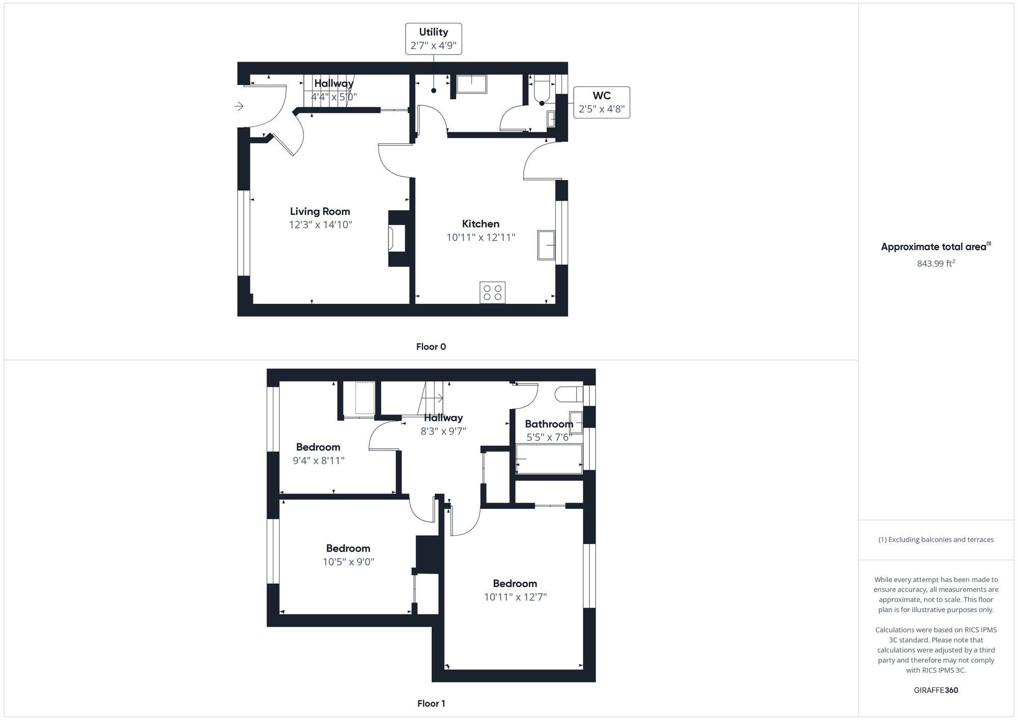 3 bed terraced house for sale in Ash Grove, Bognor Regis, PO22 - Property floorplan