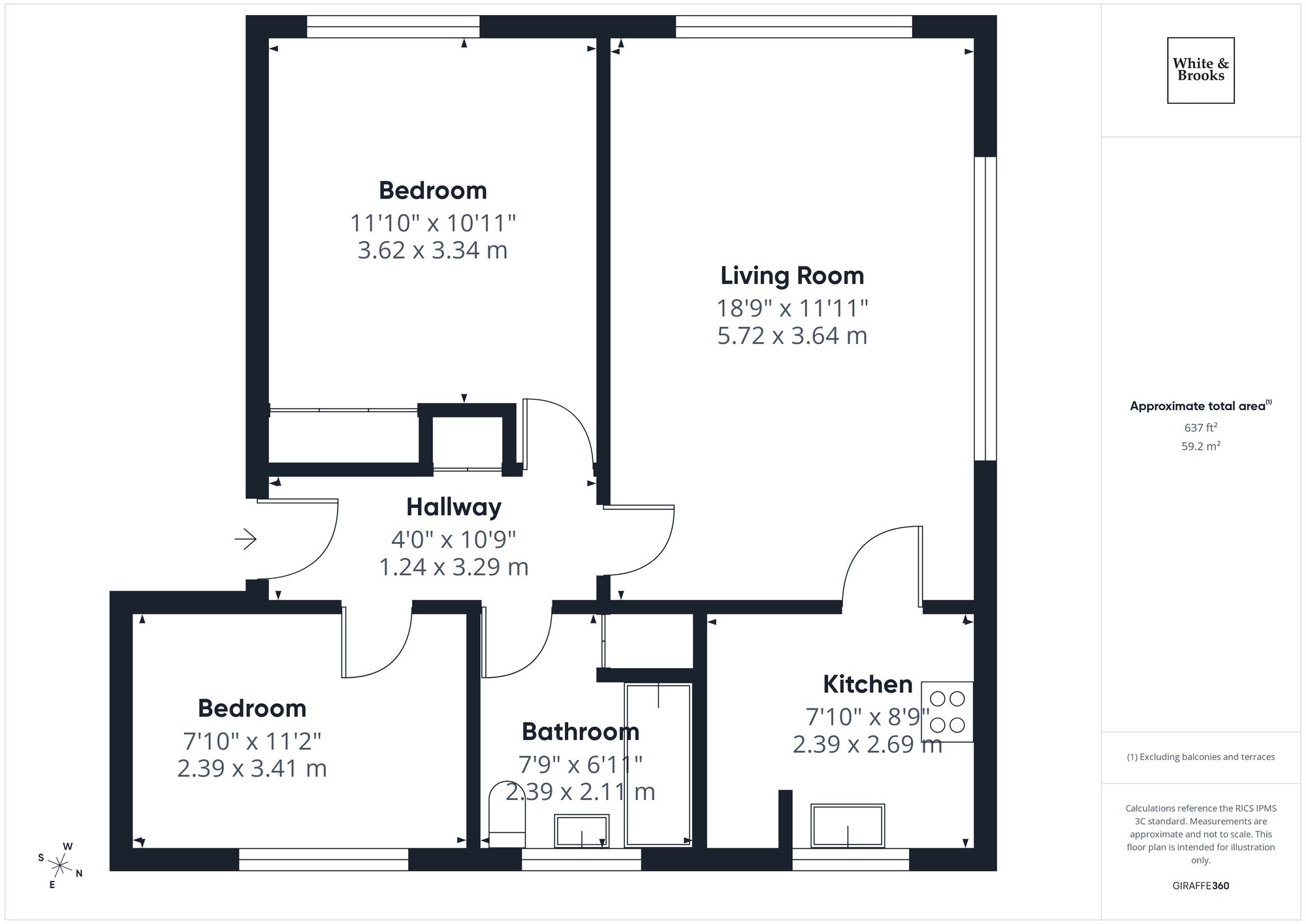 2 bed flat for sale in Walton Avenue, Walton Court Walton Avenue, PO21 - Property floorplan