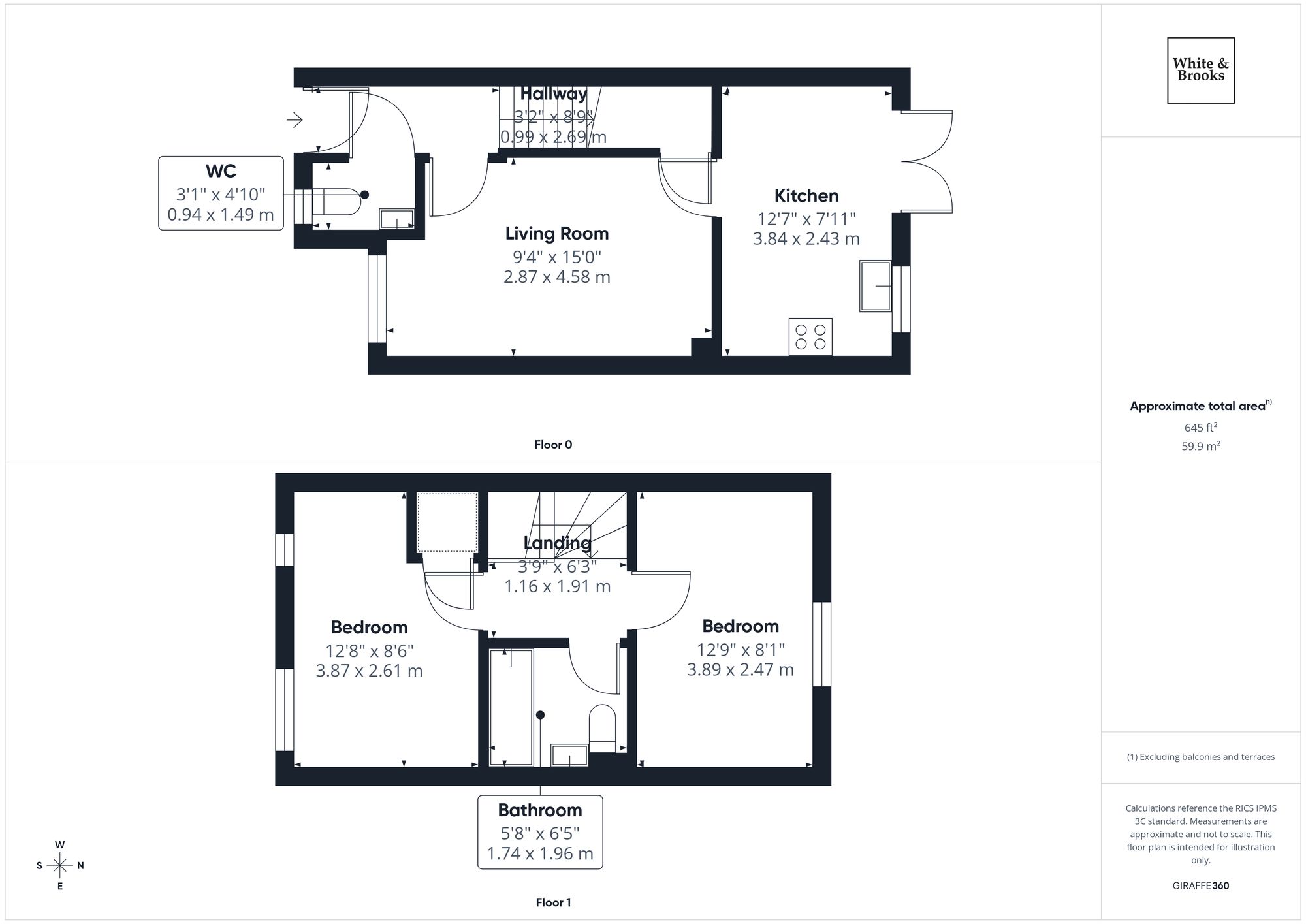 2 bed terraced house for sale in Filkins Close, Tangmere, PO20 - Property floorplan