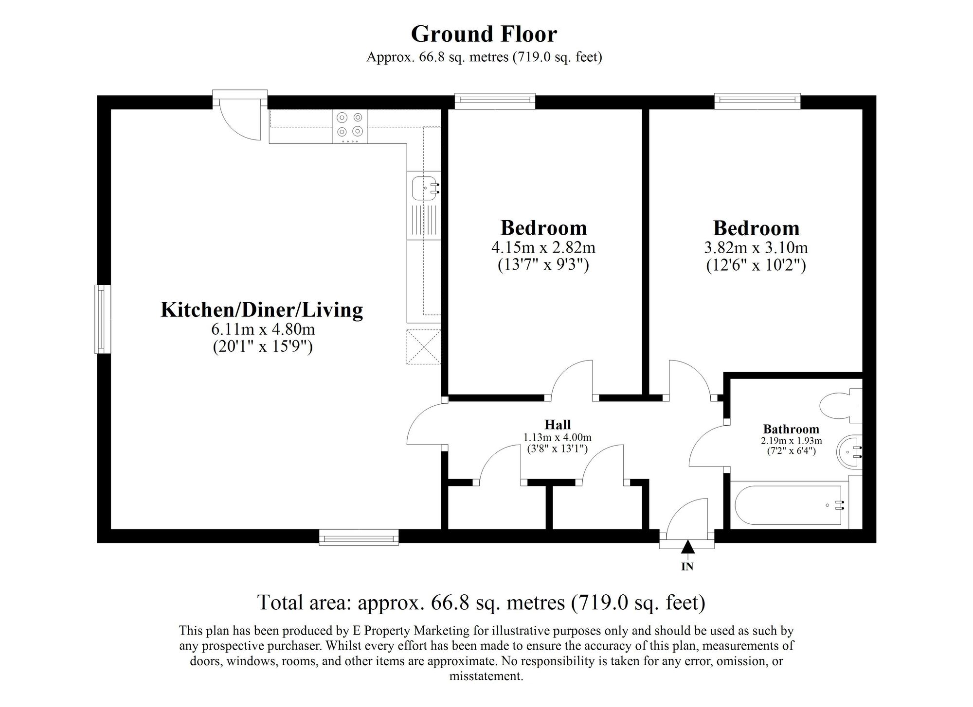 2 bed apartment for sale in The Halt, Hambrook, PO18 - Property floorplan