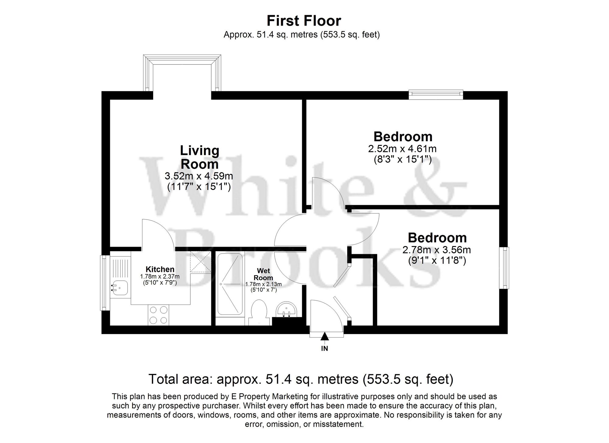 2 bed flat for sale in Neville Road, Woodacre Court, PO22 - Property floorplan