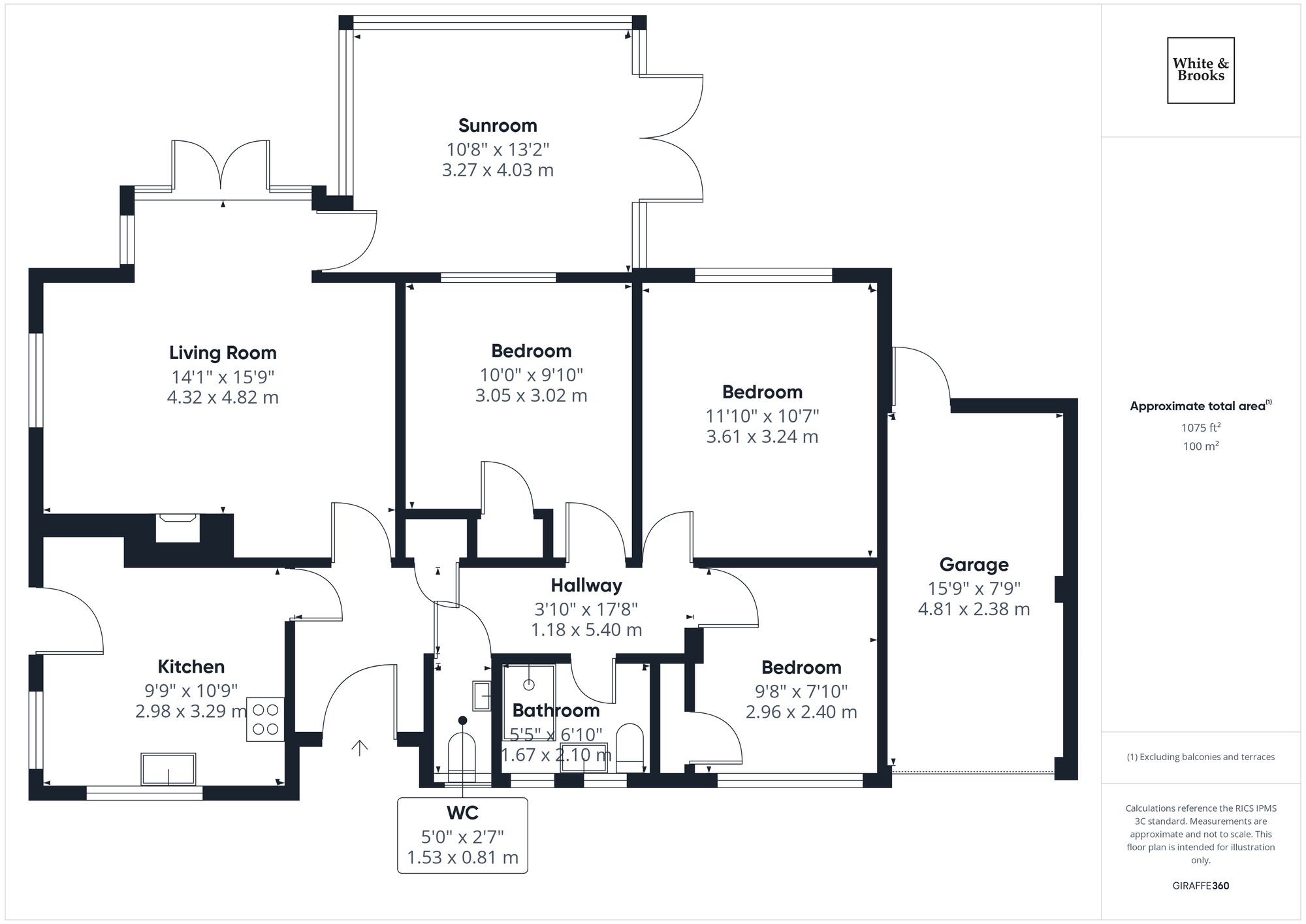 3 bed detached bungalow for sale in Highland Road, Chichester, PO19 - Property floorplan