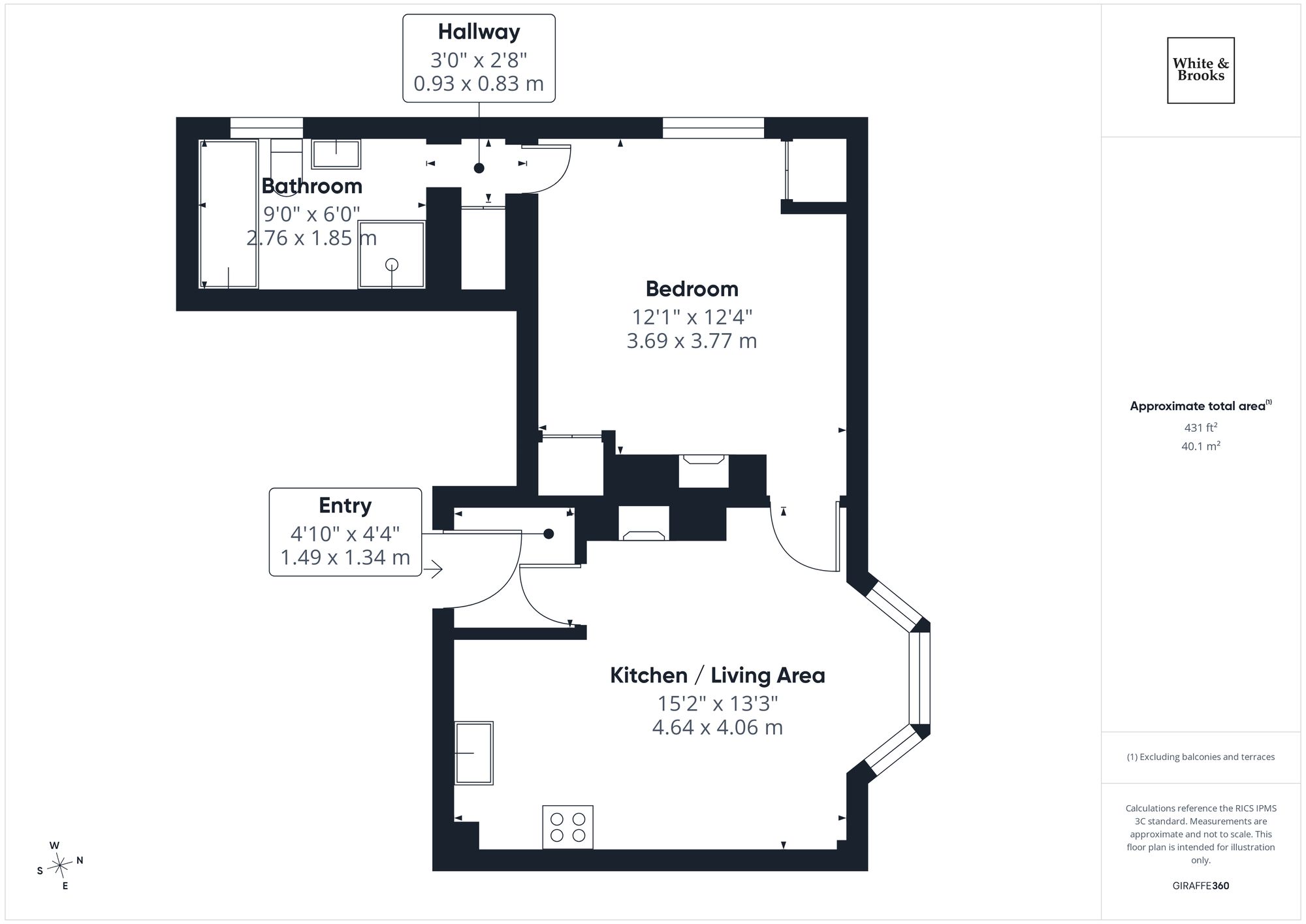 1 bed flat for sale in Richmond Avenue, Bognor Regis, PO21 - Property floorplan