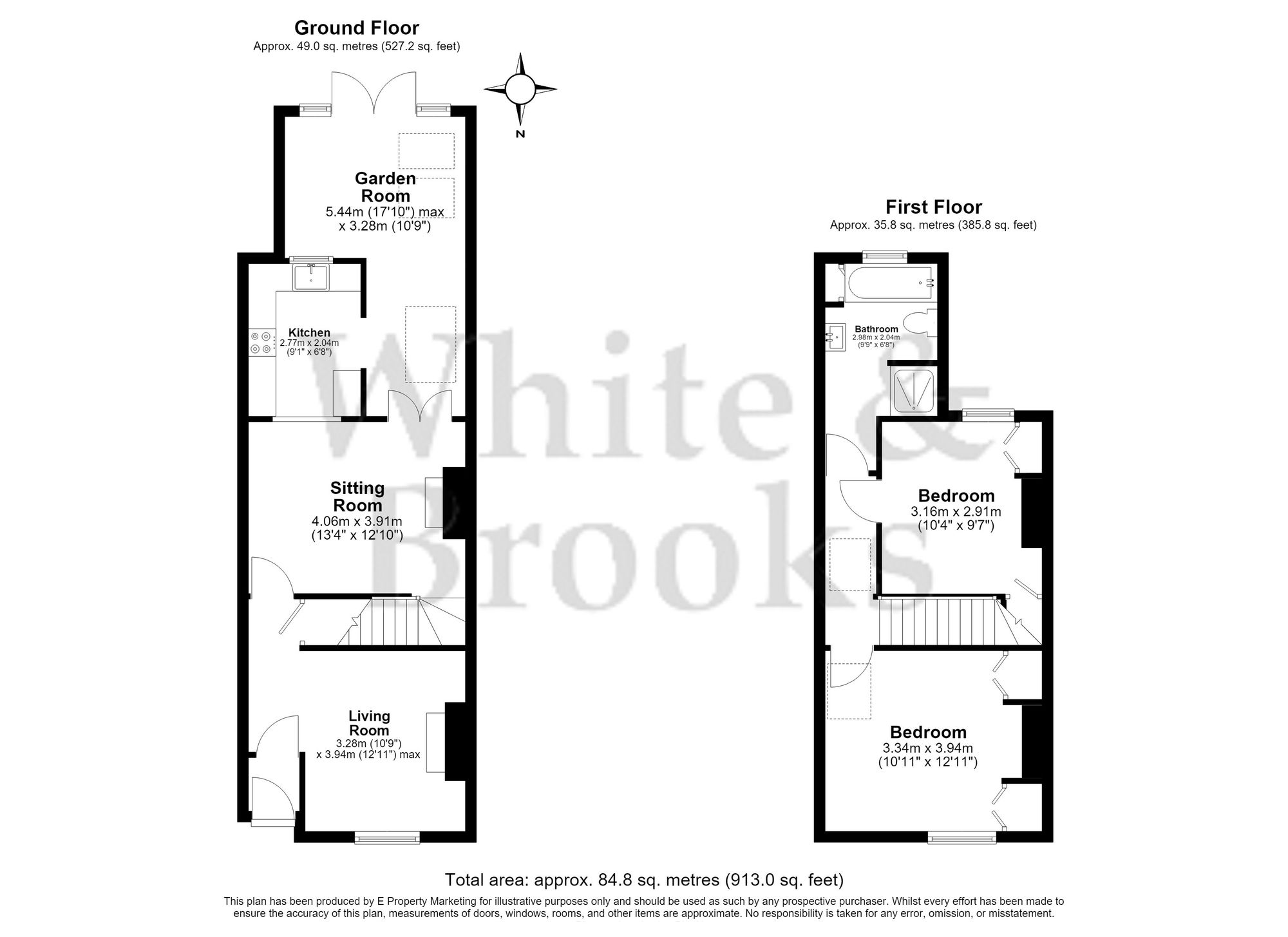 2 bed terraced house for sale in Franklin Place, Chichester, PO19 - Property floorplan
