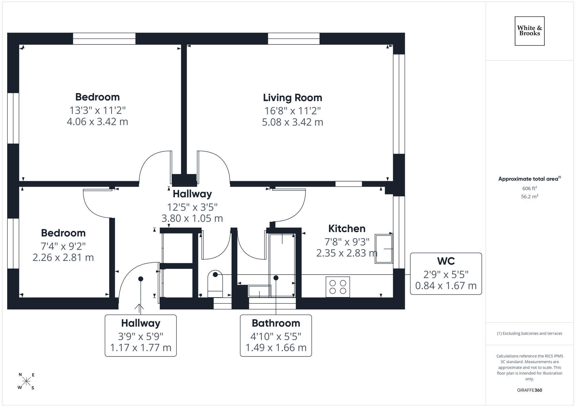 2 bed flat for sale in Cranford Gardens, Bognor Regis, PO21 - Property floorplan