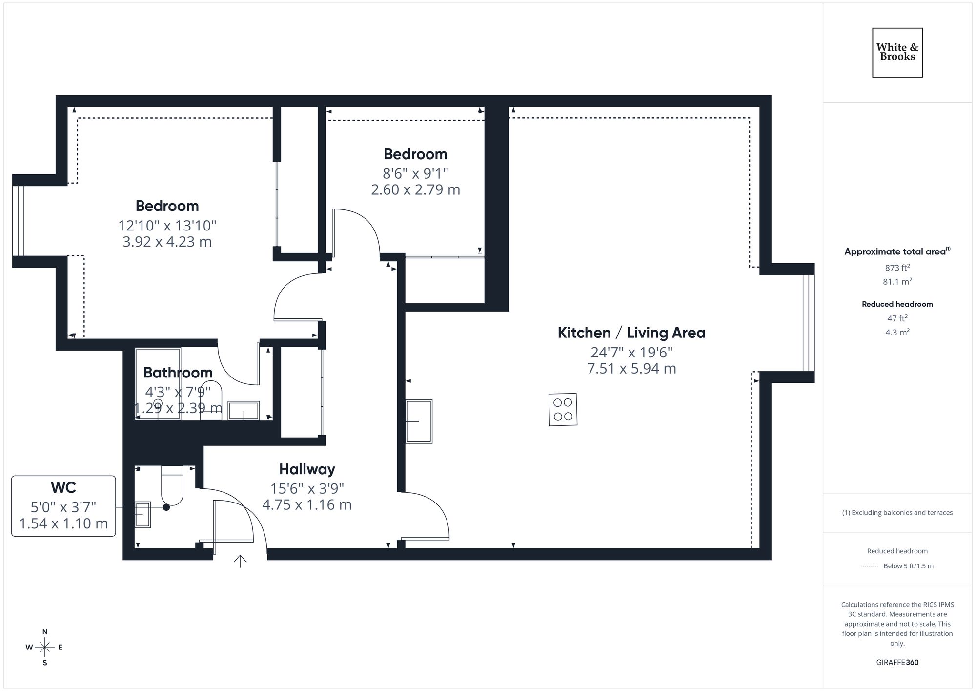 2 bed flat for sale in Lavant Road, Chichester, PO19 - Property floorplan